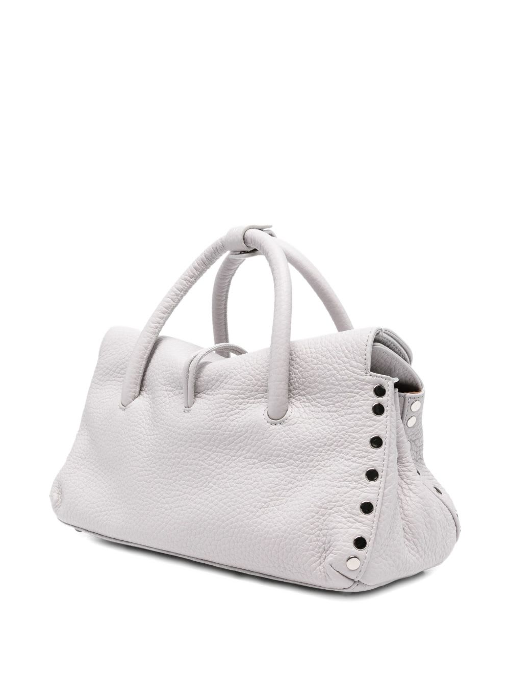Zanellato Dotta Centauro Small Leather Handbag In Silver