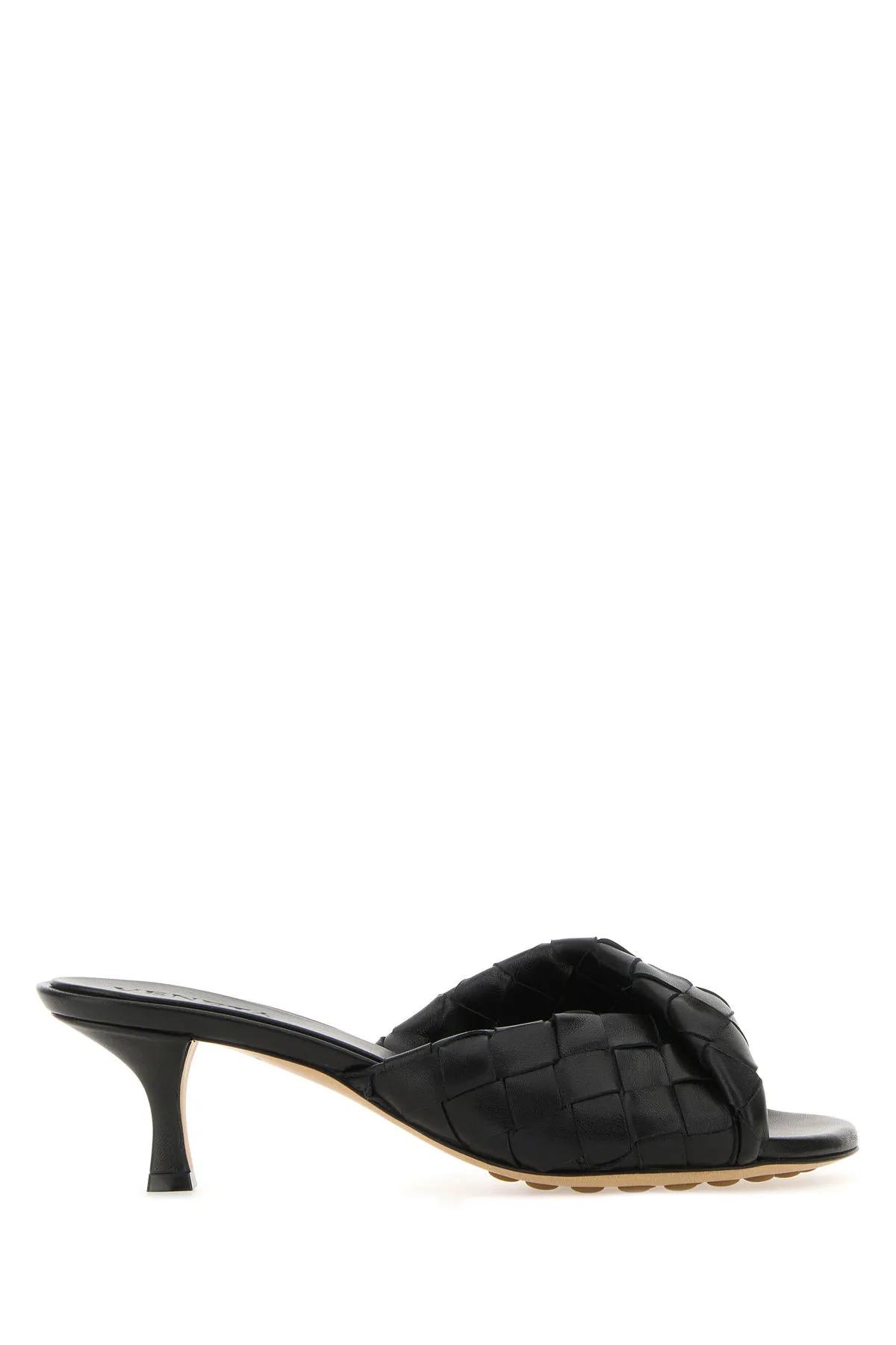 Bottega Veneta Black Nappa Leather Blink Mules