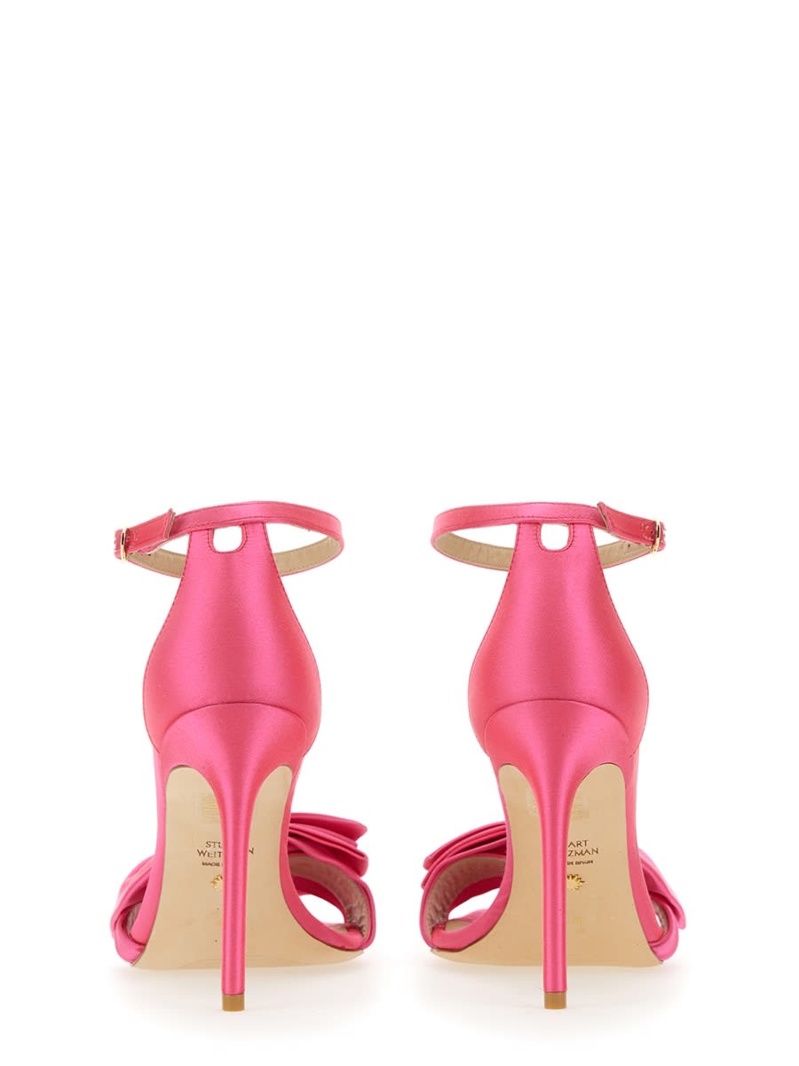 Stuart Weitzman Sandal Nudistcurve Loveknot 100 In Fuchsia