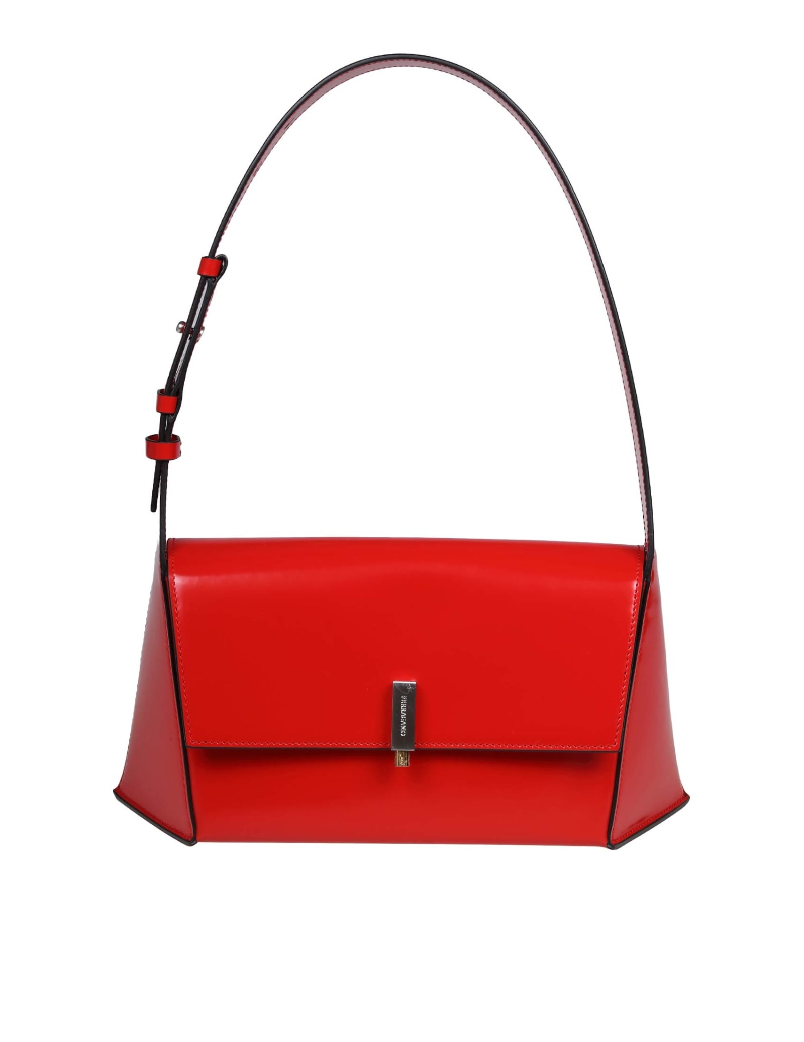 Shop Ferragamo Shoulder Bag Color Red In Flame Red