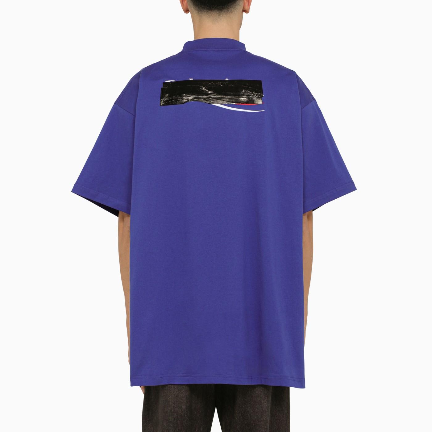 Shop Balenciaga Indigo Cotton Oversize T-shirt