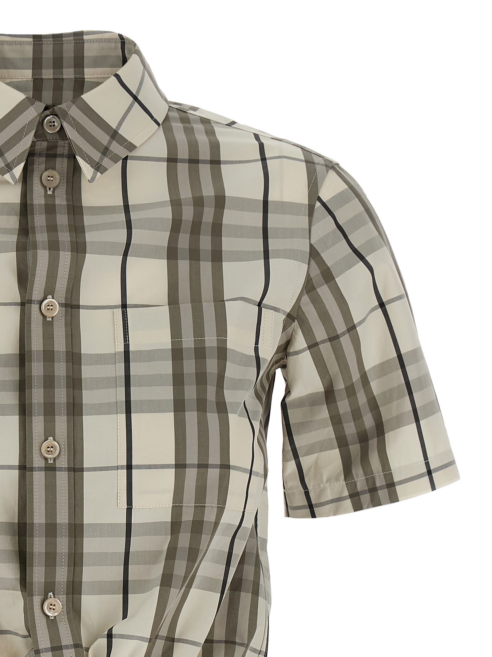 Burberry Short Sleeve Shirt Featuring Tie-front Detail