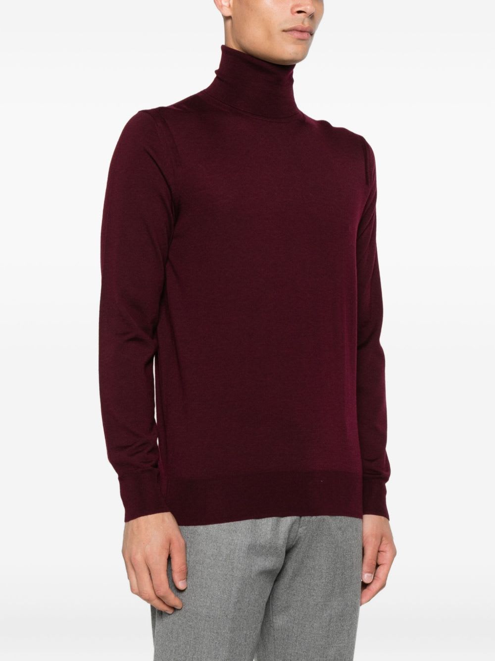 Paolo Pecora Wool Turtleneck Sweater In Red