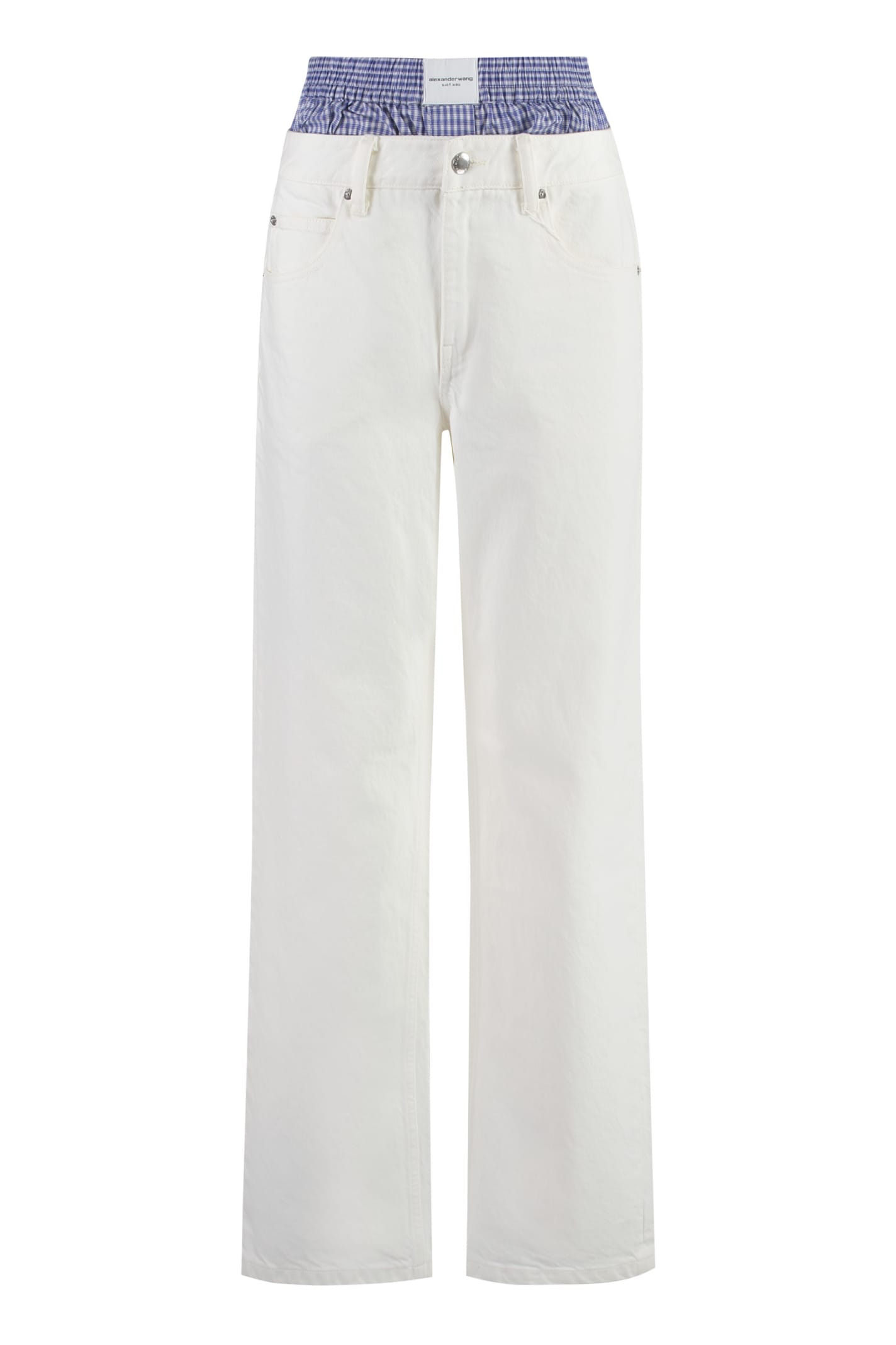 Shop Alexander Wang Boxer Skater 5-pocket Jeans In White