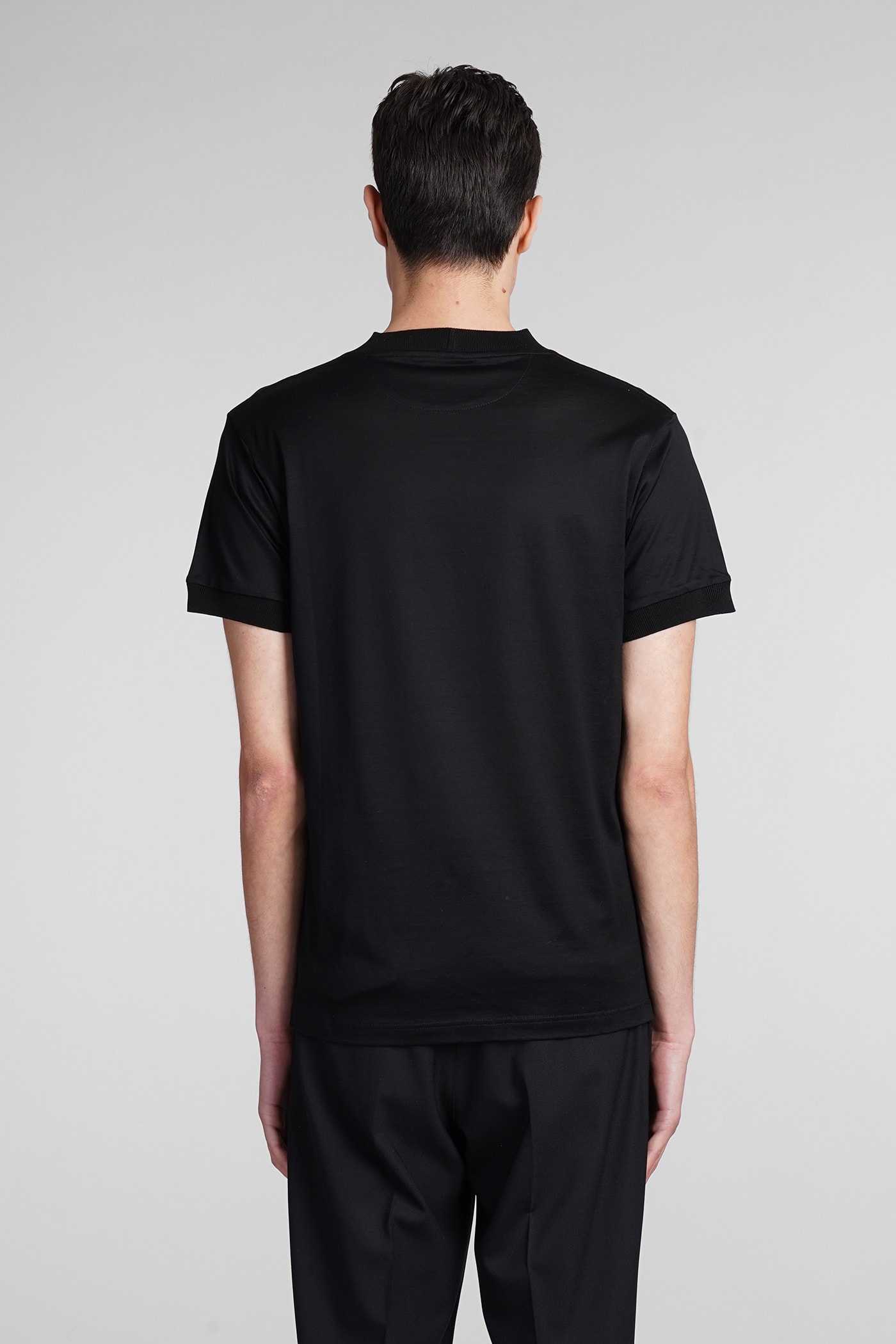 Shop Tagliatore Keys T-shirt In Black Cotton