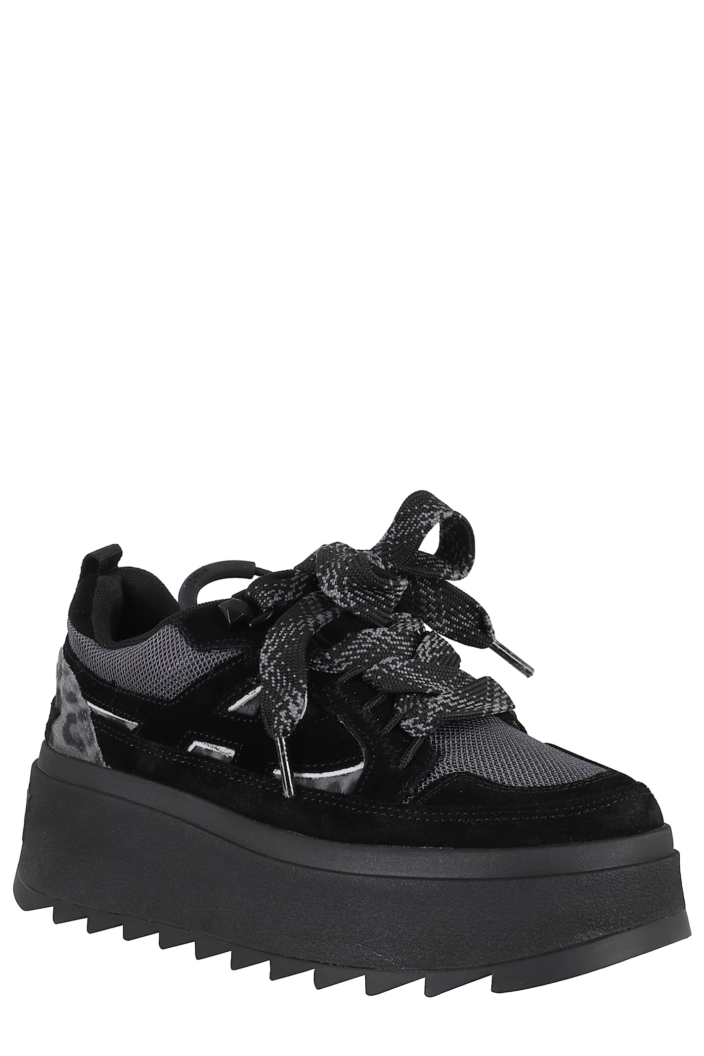 Ash Platform Sneakers With Suede Inserts In Black