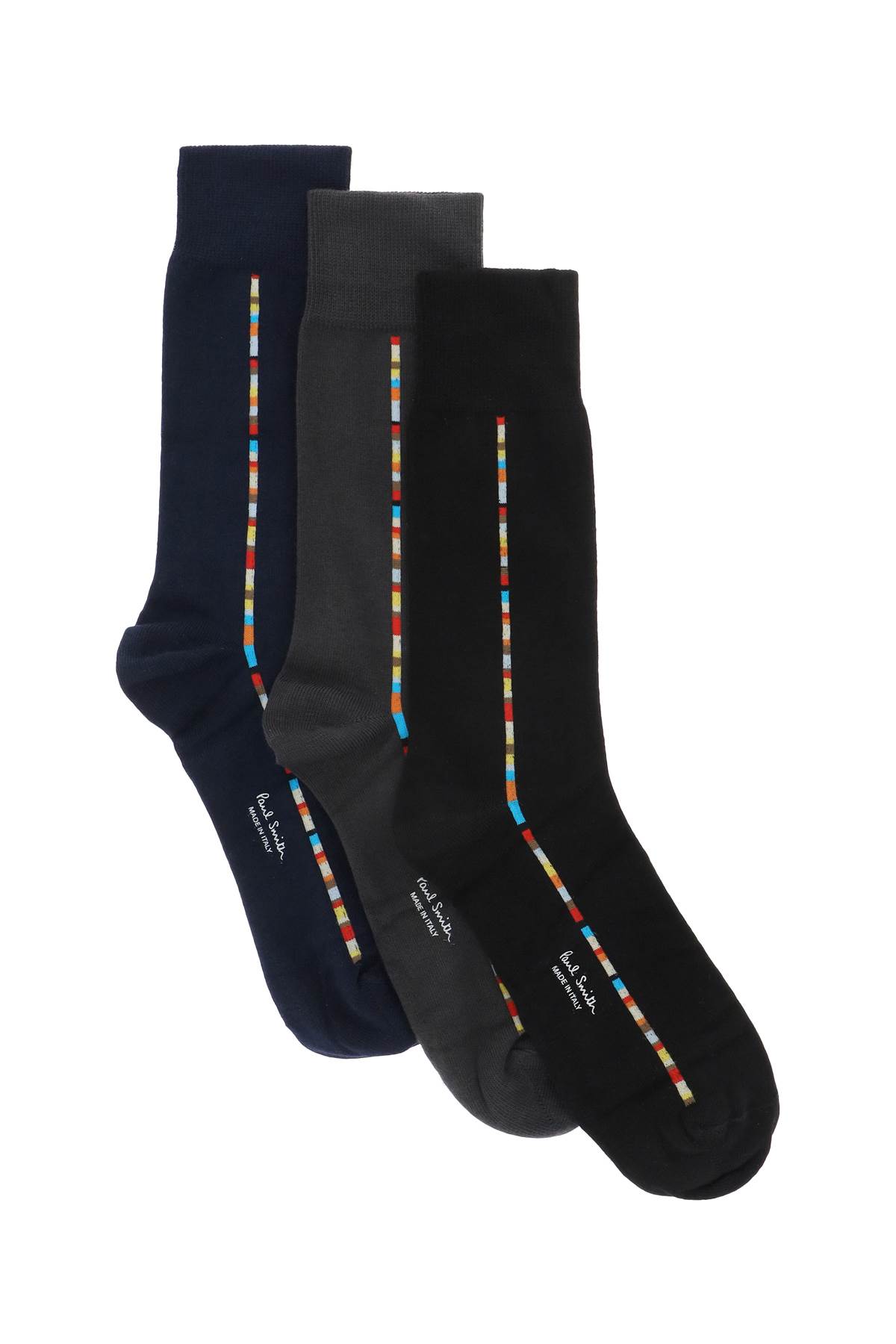Paul Smith Pack Of Three Signature Stripe Cotton-blend Socks In Multi