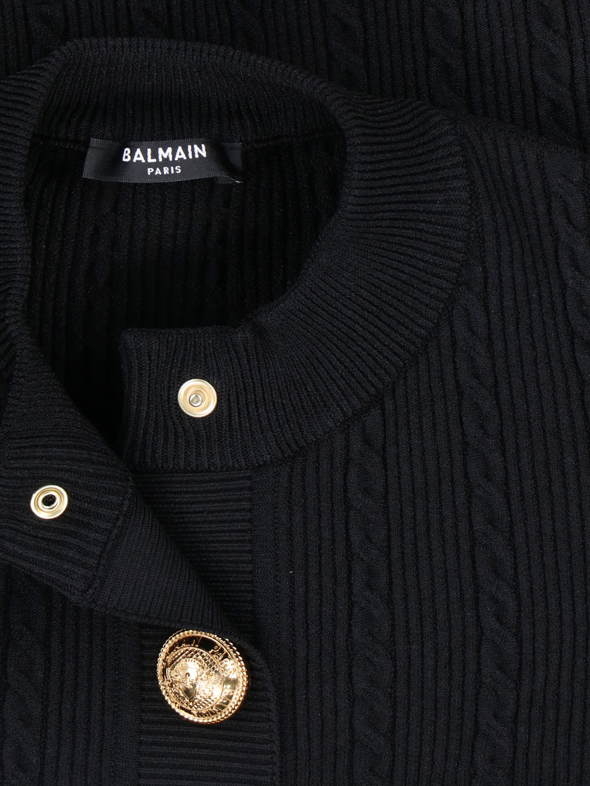 Balmain Short Sleeve Cardigan Sweaters And Cardigans Black In Black