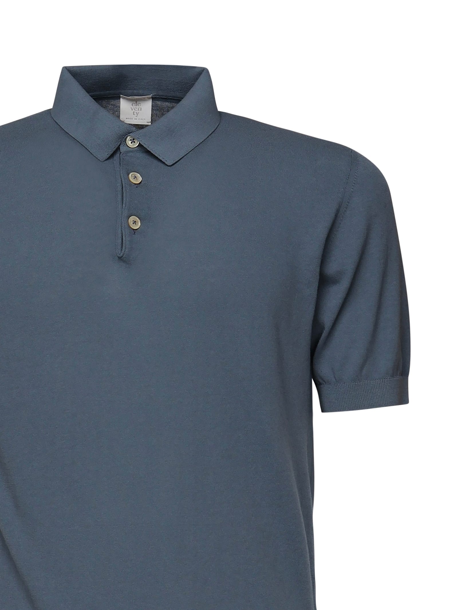 Shop Eleventy Cotton Polo With Buttons