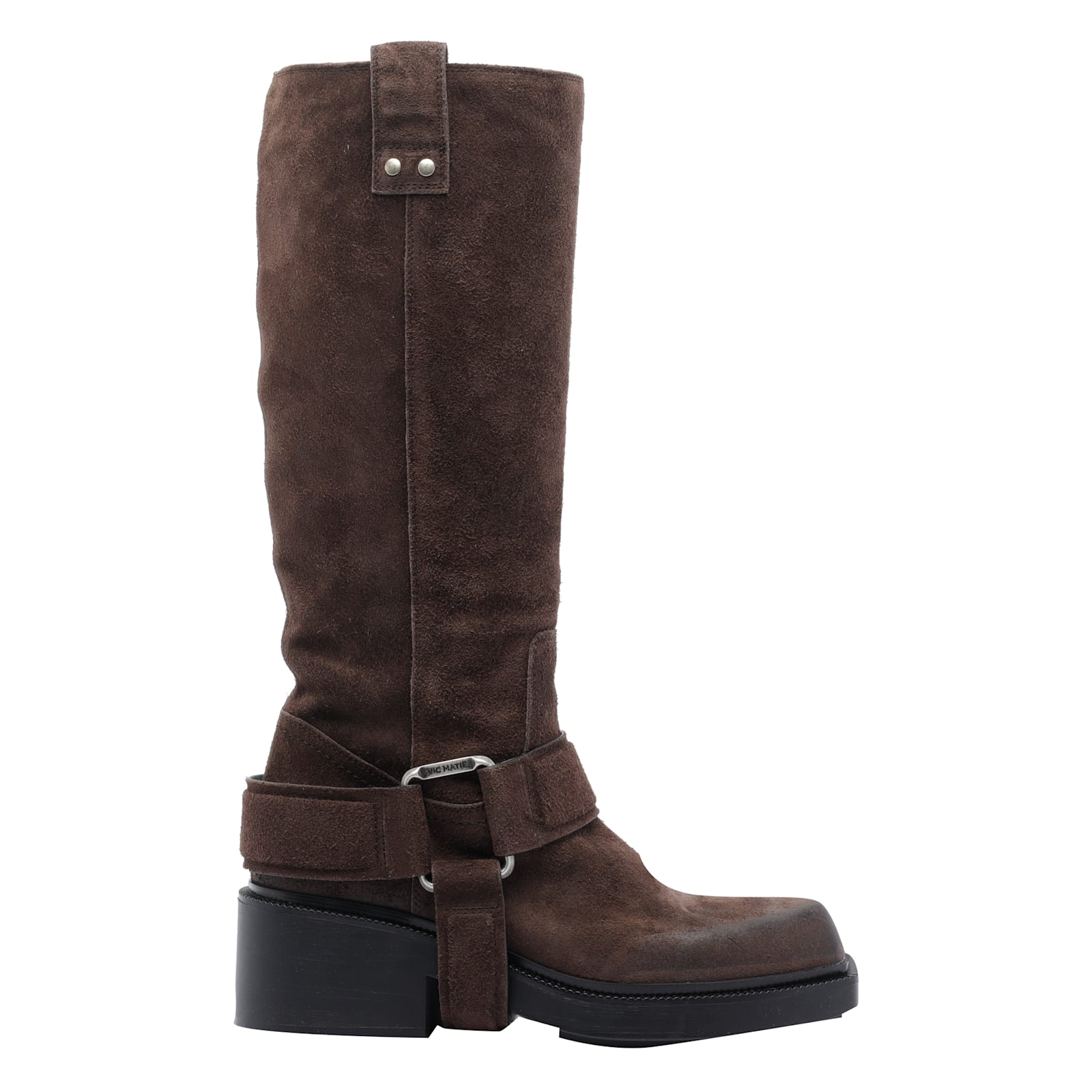 Vic Matie Saddle Calf-length Boots In Brown