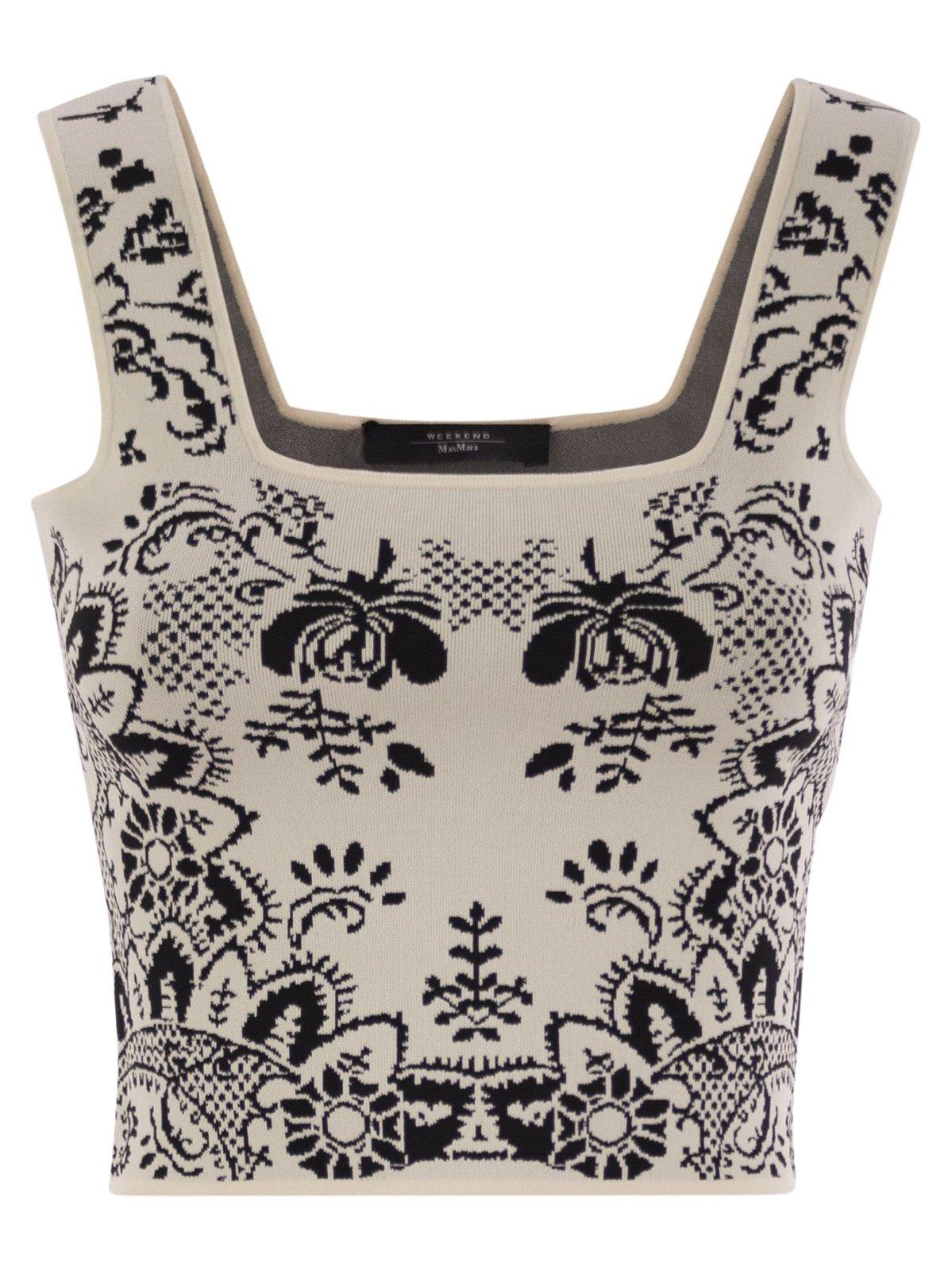 Weekend Max Mara Pilade All-over Patterned Top In Neutral