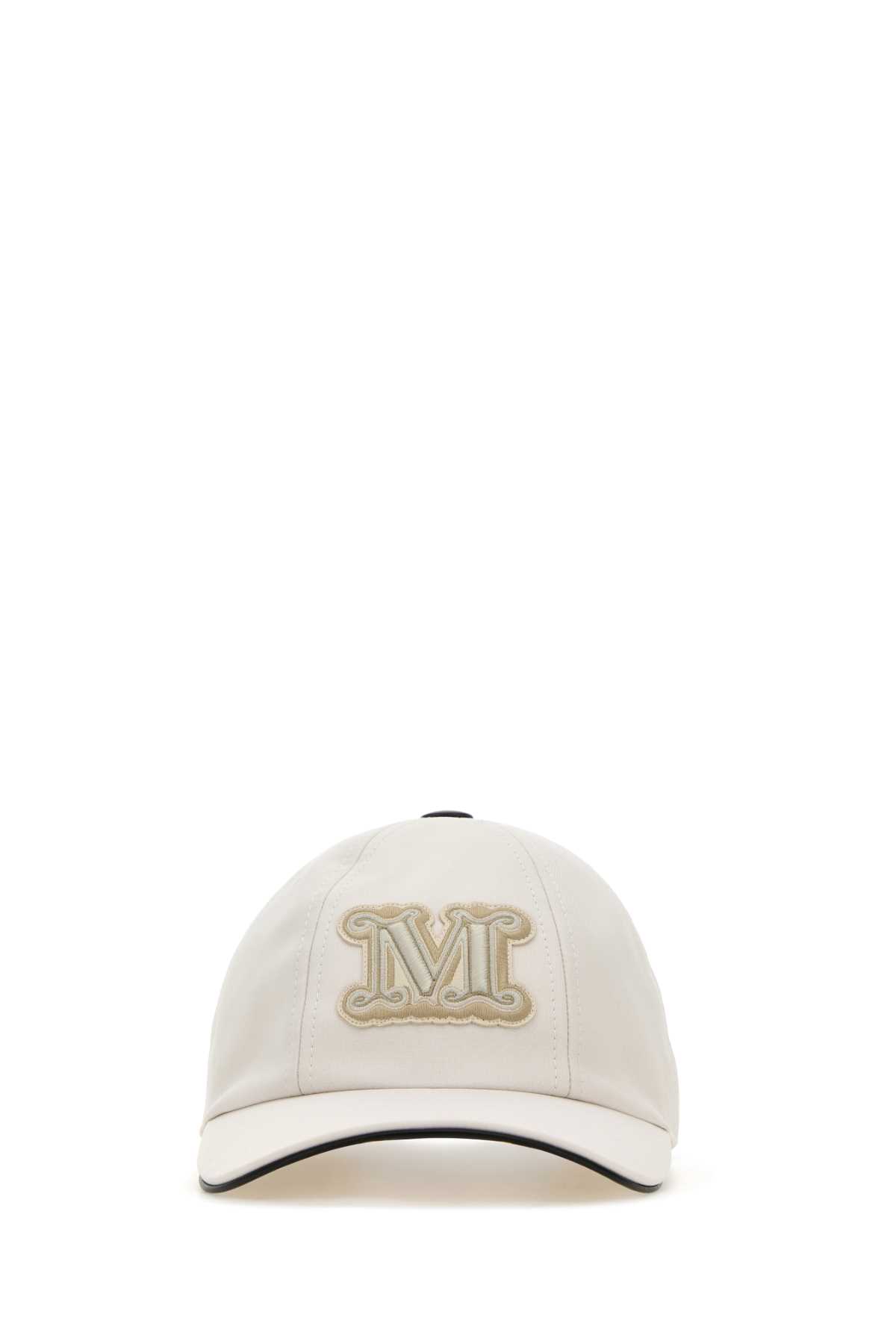 Shop Max Mara Ivory Cotton Libero Baseball Cap In Biancoavorio