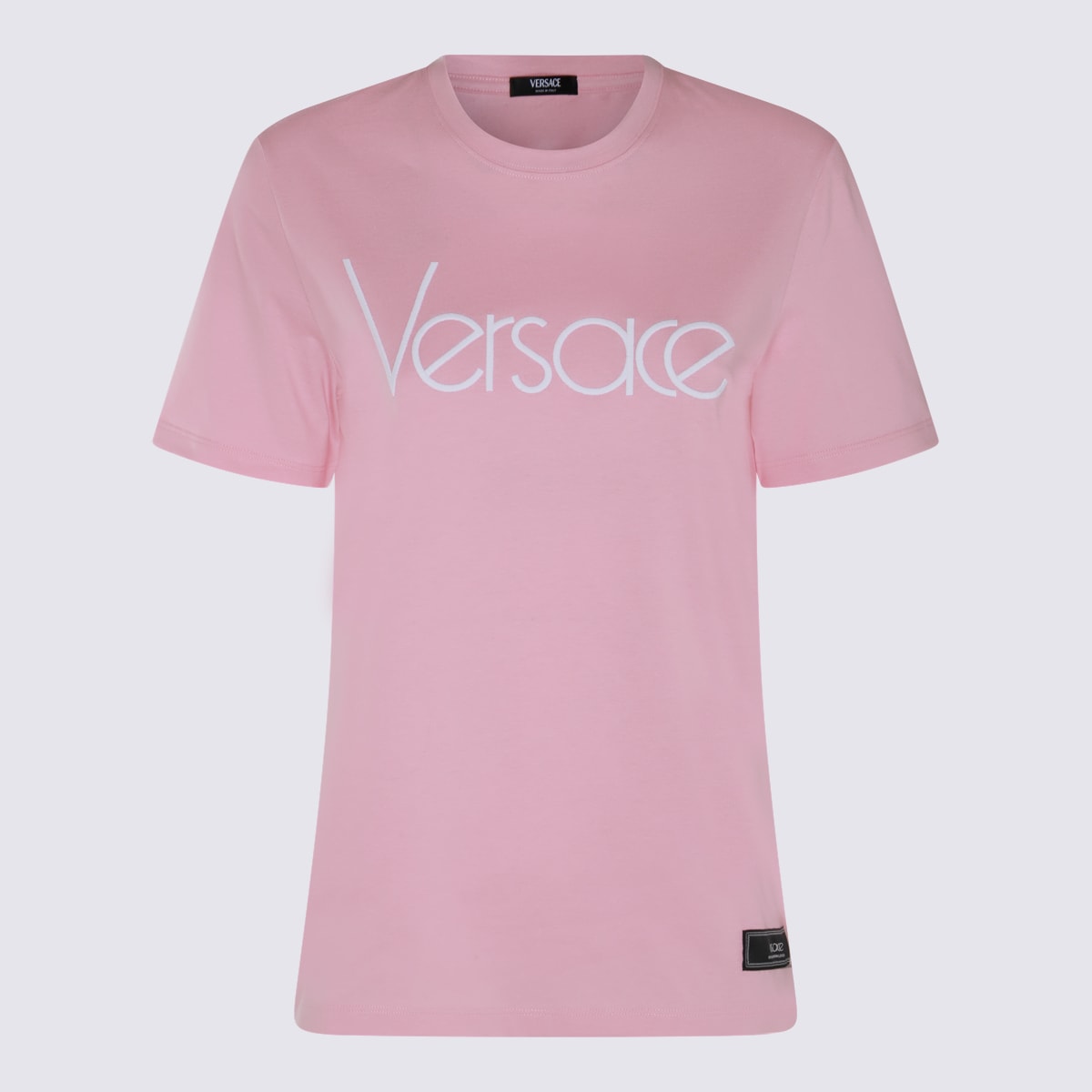 VERSACE PINK AND WHITE COTTON T-SHIRT