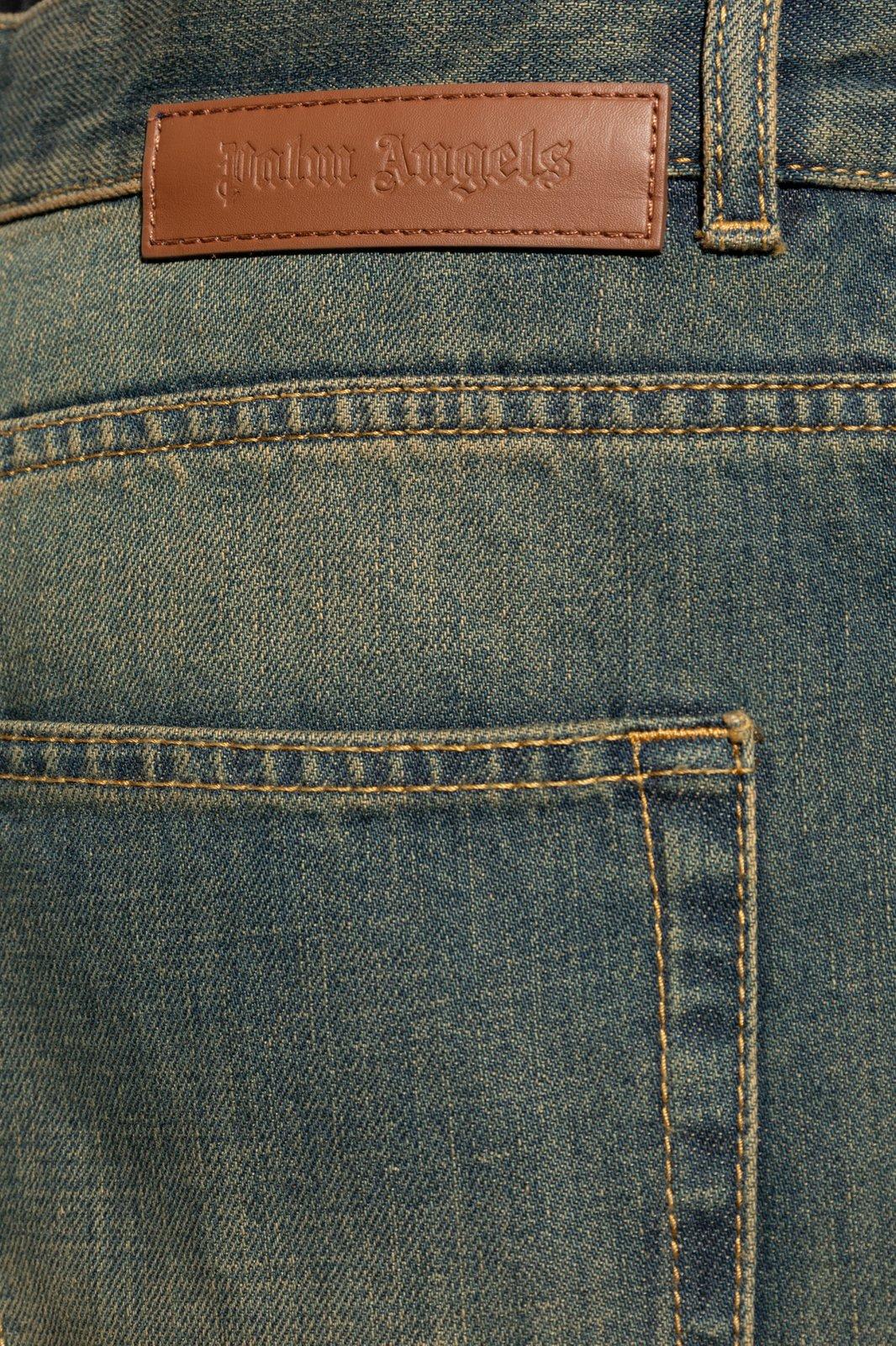 Palm Angels Laser Palm Wide Leg Jeans