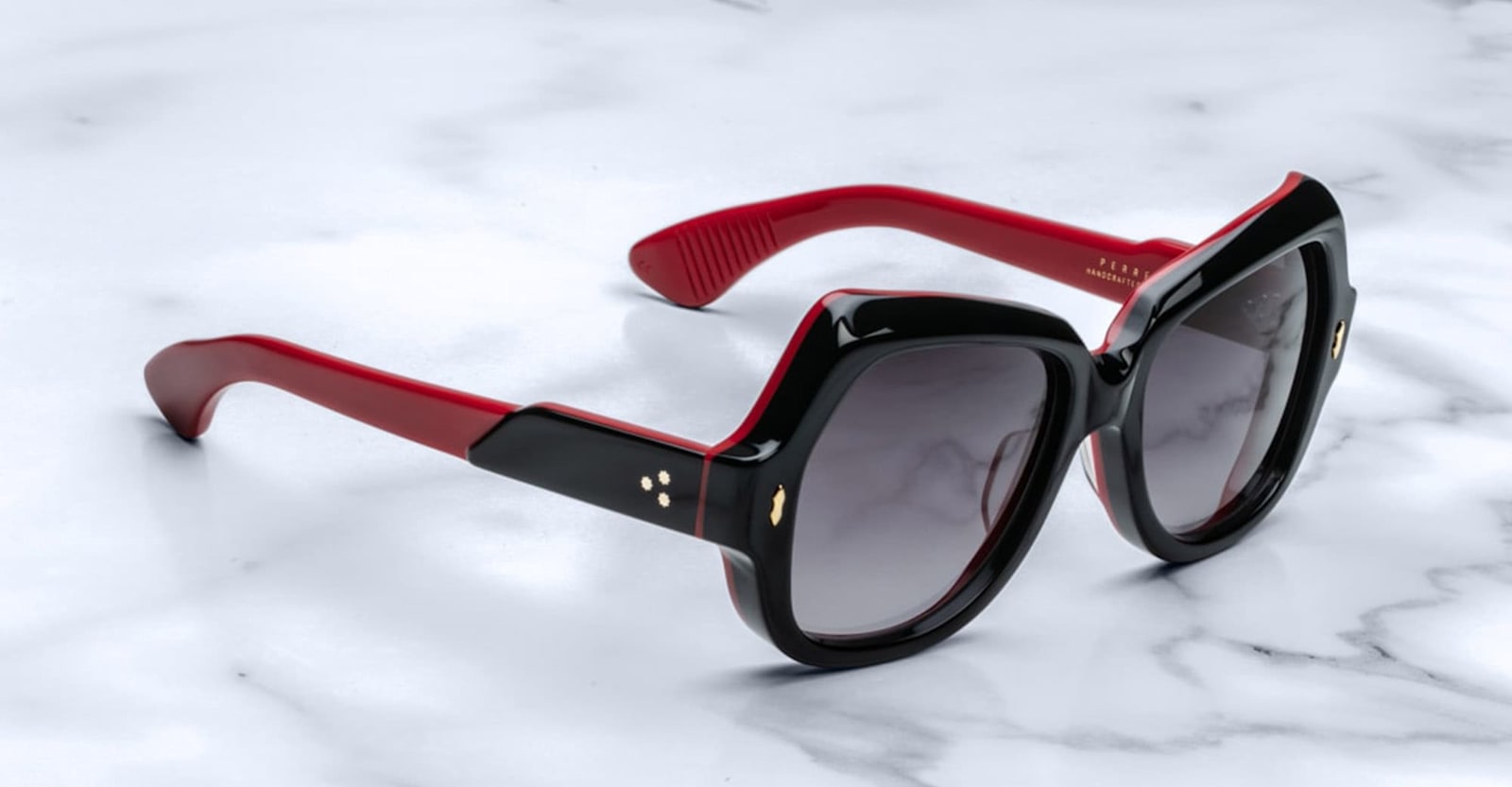 Shop Jacques Marie Mage Perreti - Nightfall Sunglasses In Black/red