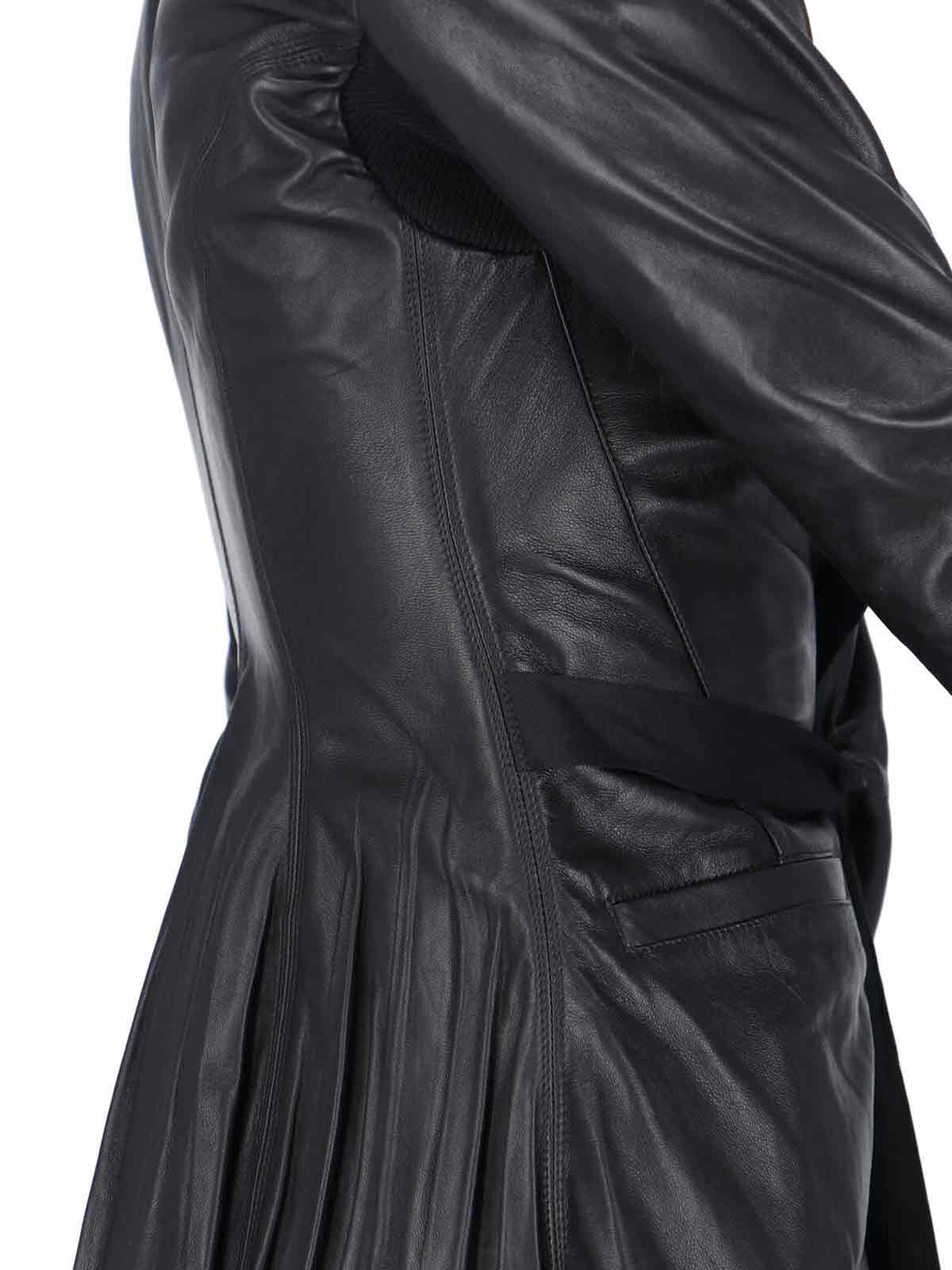 Rick Owens Modern Long Sleeve Jacket With Tie Waist In Black