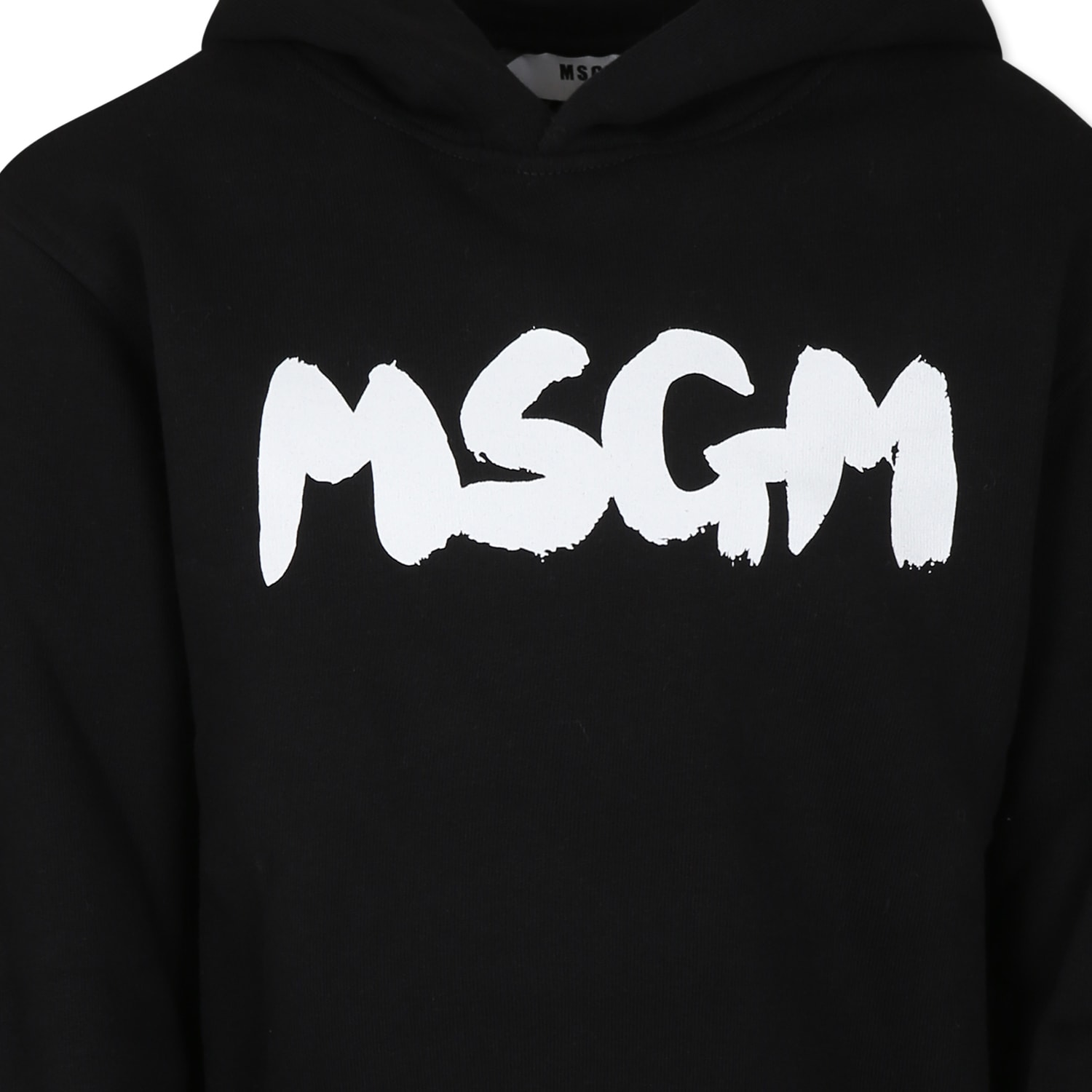 Shop Msgm Black Sweatshirt For Kids With White Logo