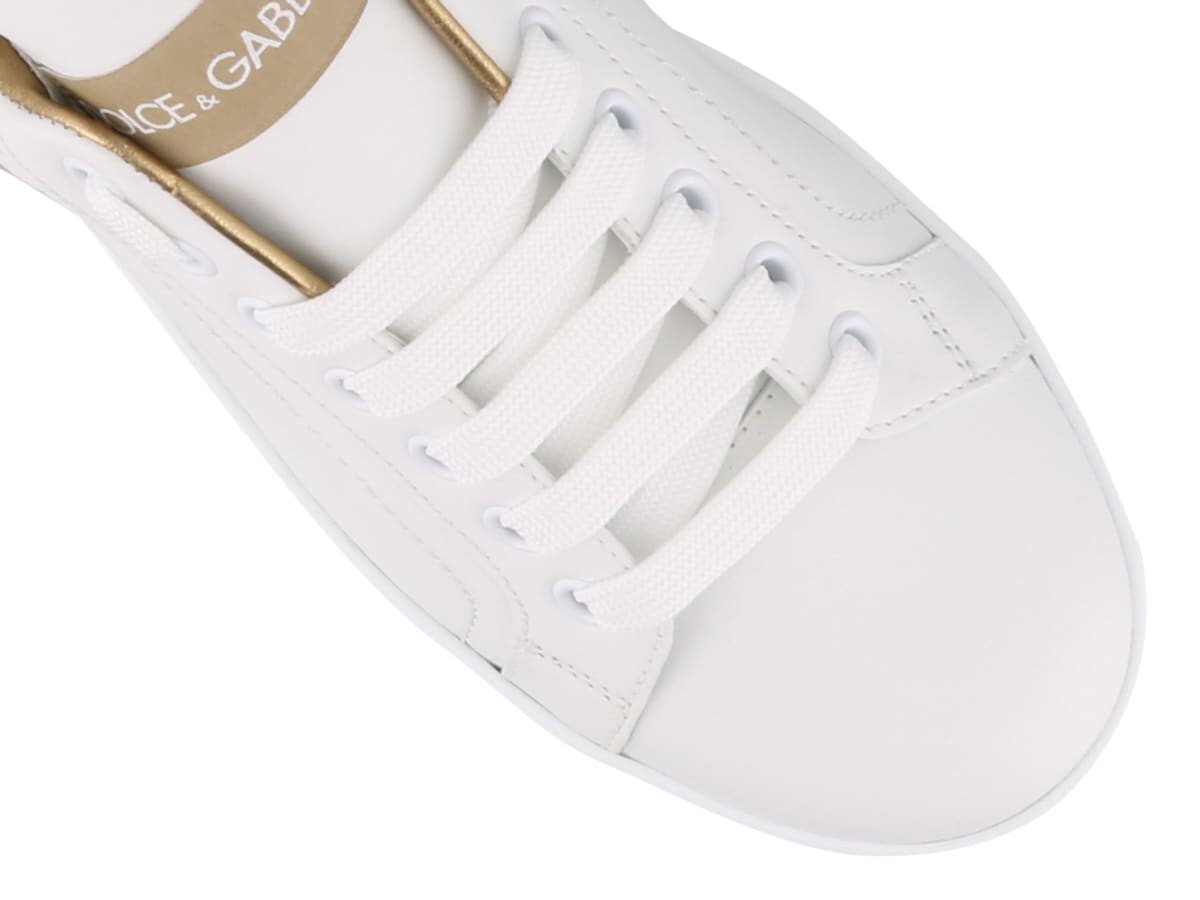 Shop Dolce & Gabbana Portofino Sneakers In Oro