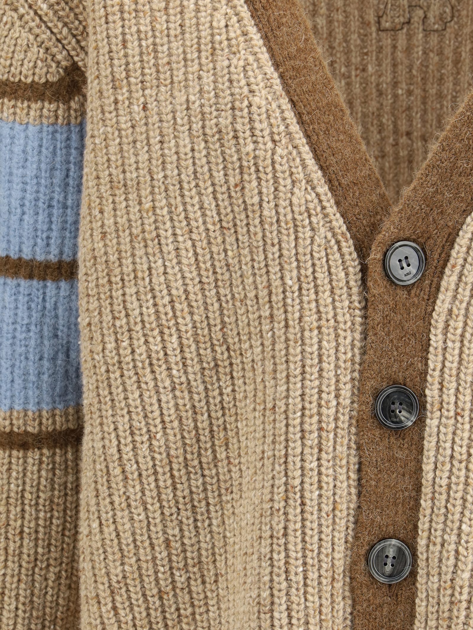 Ami Alexandre Mattiussi Ami Paris Ami Striped Wool Cardigan In Multi
