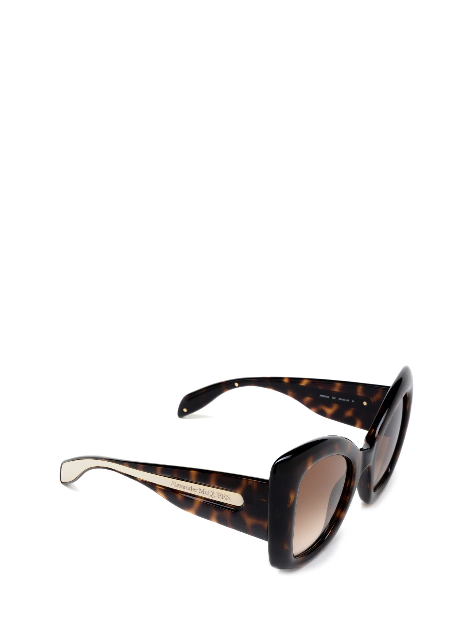 Shop Alexander Mcqueen Am0402s Havana Sunglasses