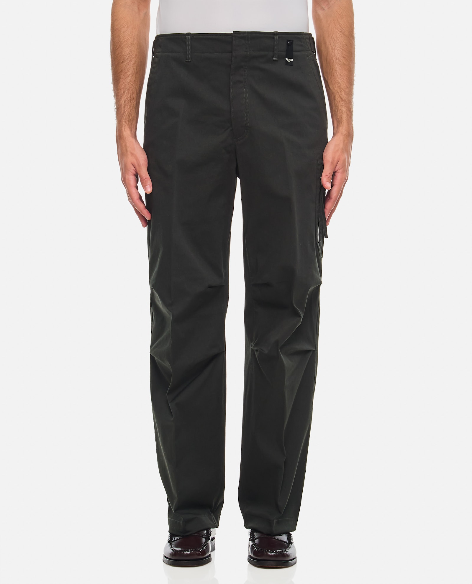 Shop Fendi Trousers New Rich Gabar In Green