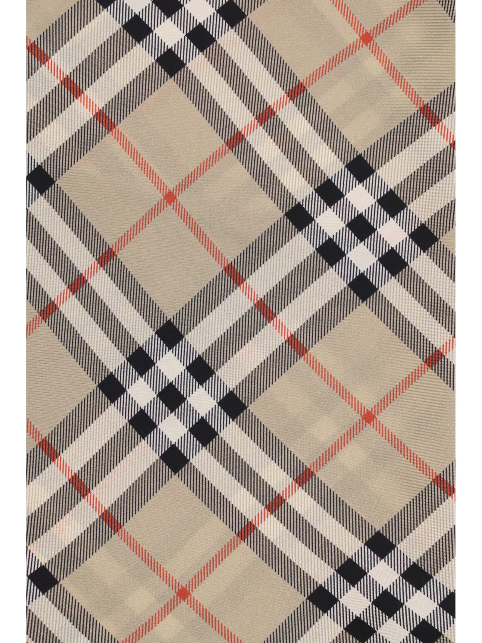 Burberry Silk Check Scarf In Brown