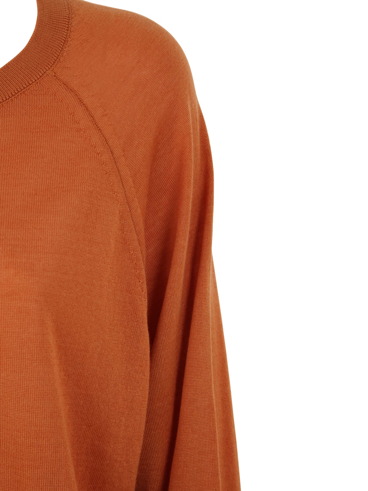 Shop Nuur Wide Boxy Round Neck Pullover In Rust