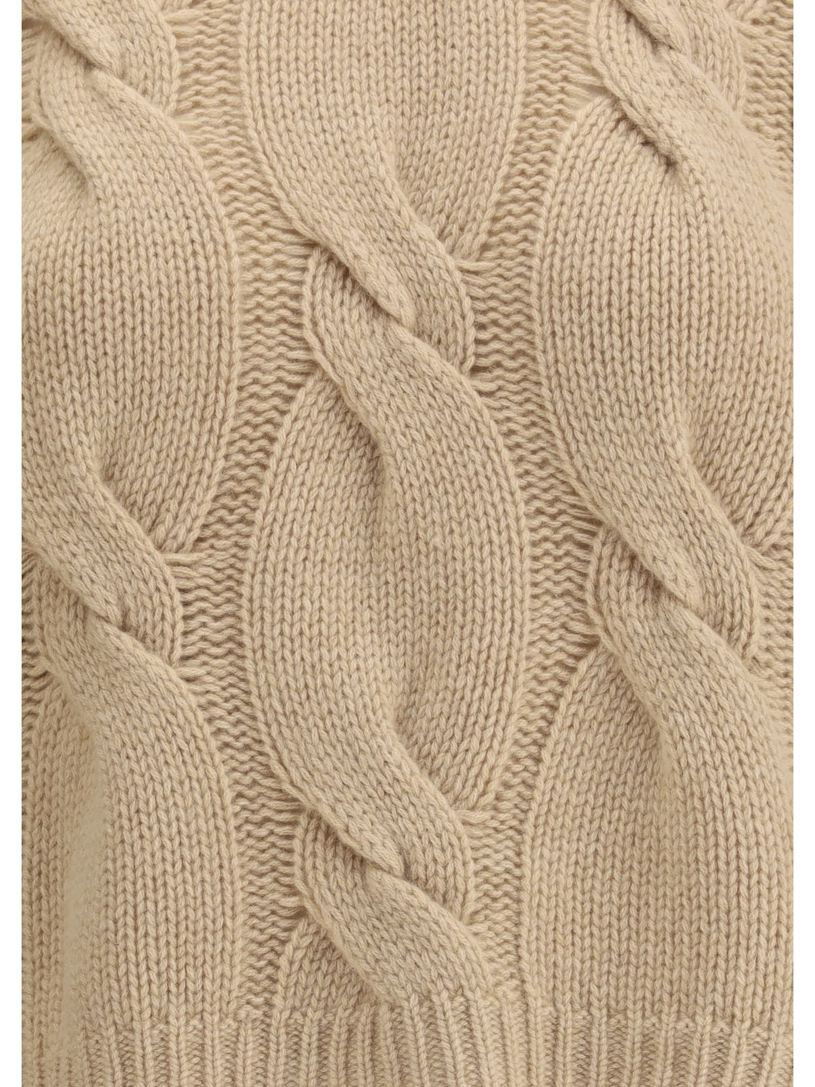 Bruno Manetti Cable-knit Crew-neck Sweater In Black