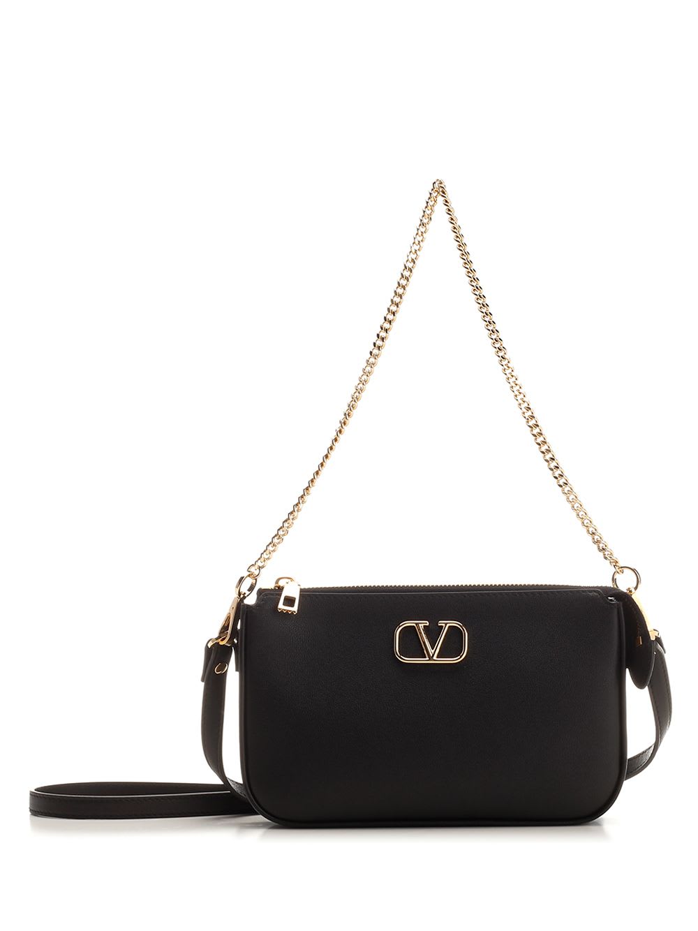 Shop Valentino V Logo Signature Mini Shoulder Bag In Black