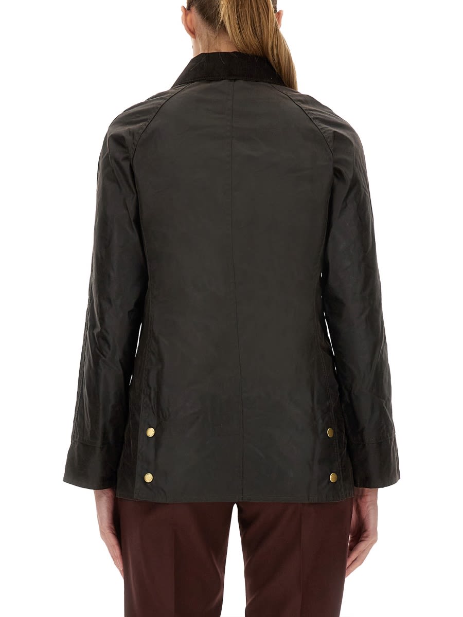 Barbour Cotton Jacket With Collared Neck And Flap Pockets In Black