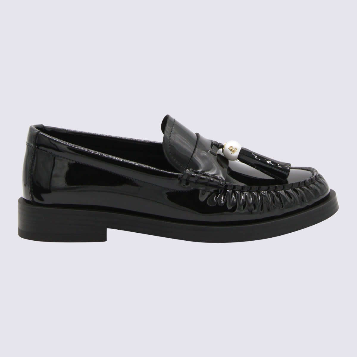 Black Leather Addie Loafers