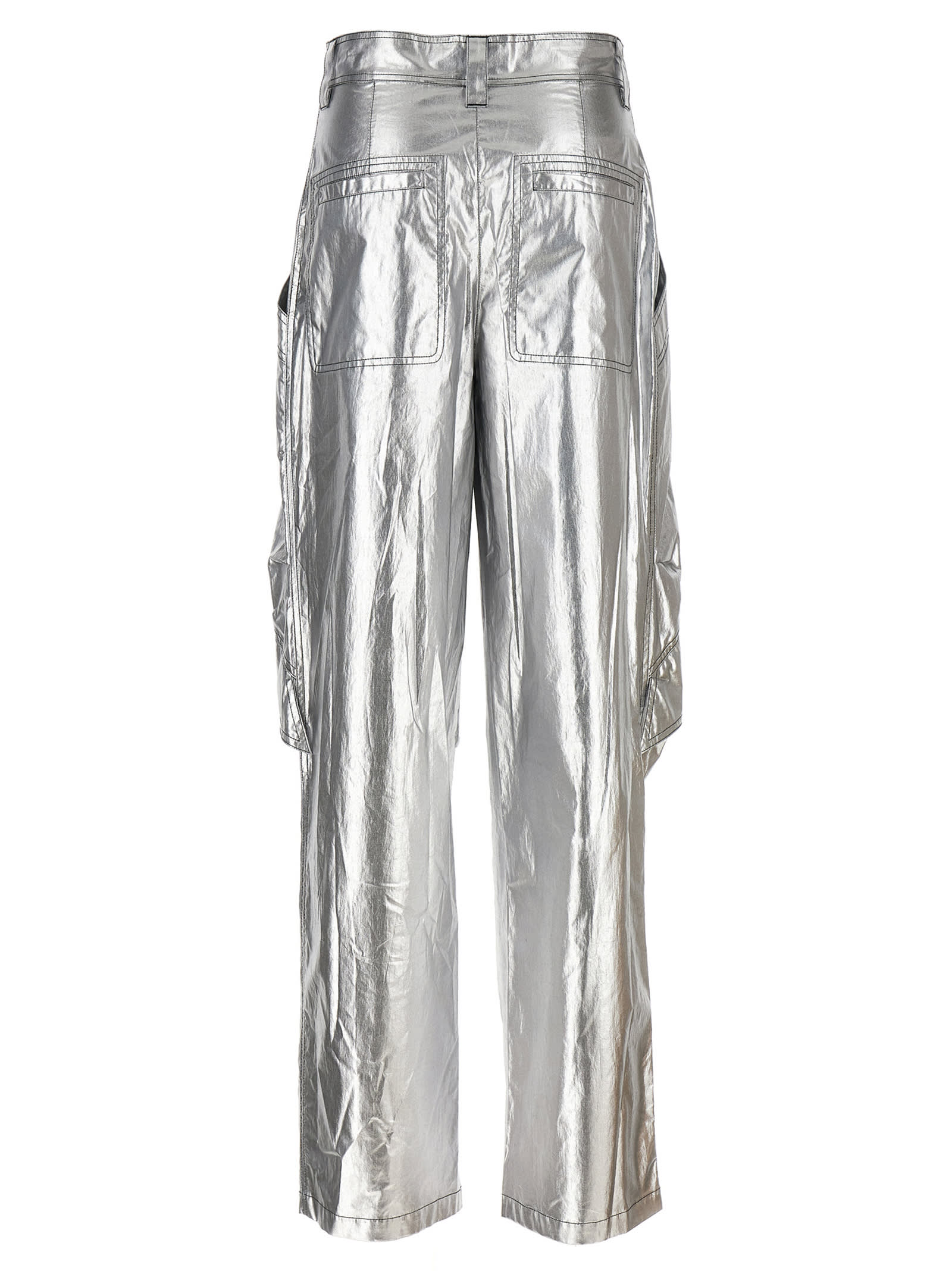 Shop Isabel Marant Divina Trousers In Silver