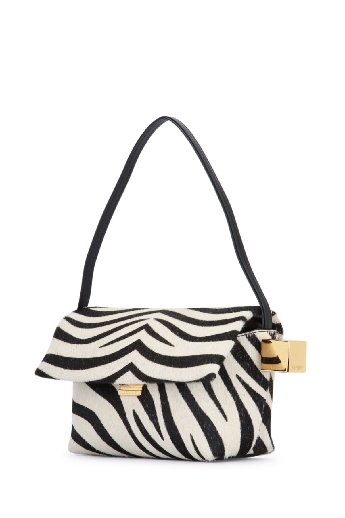 Shop Jacquemus Le Rond Carre In Blackandwhitezebra