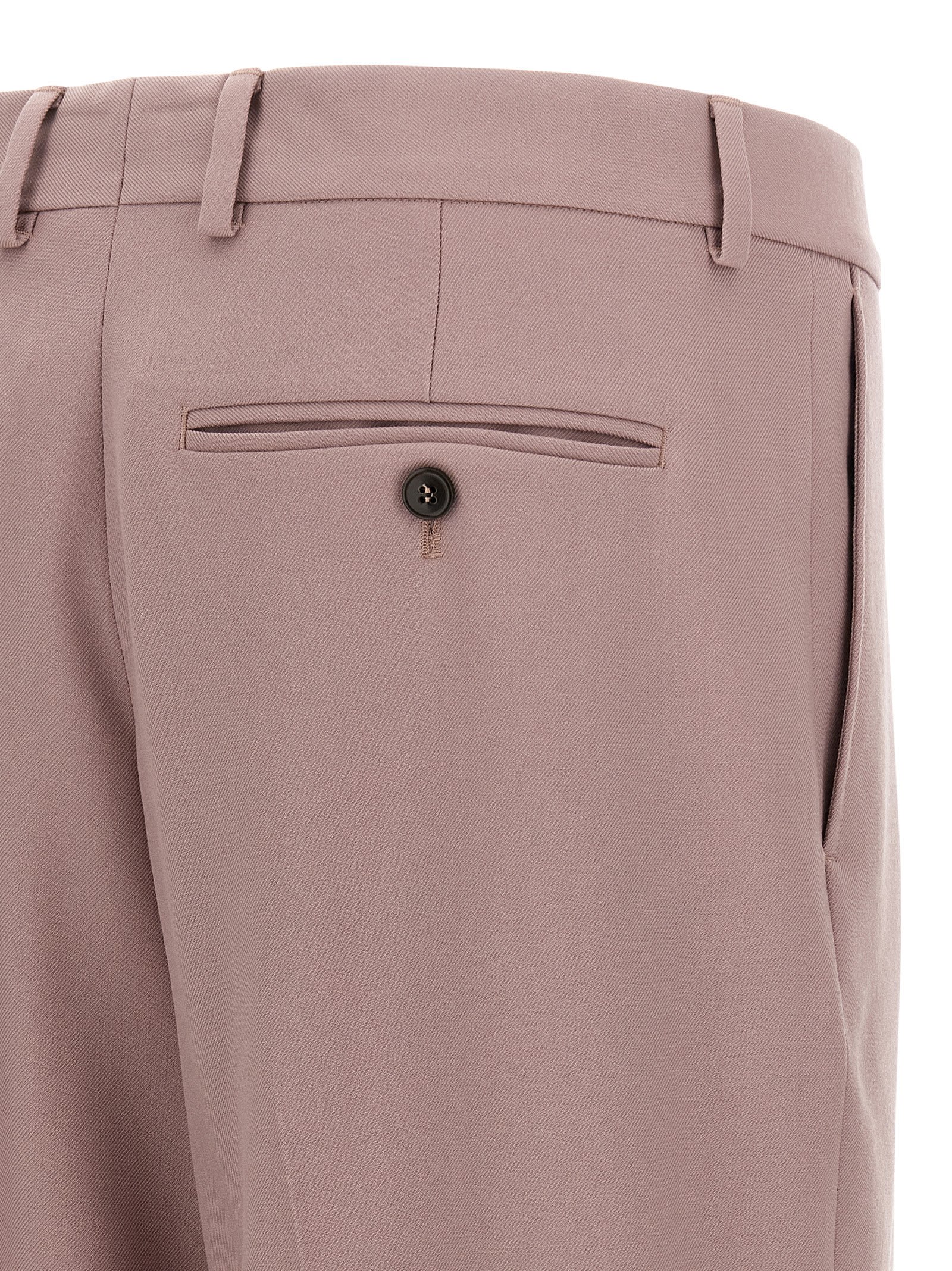Dries Van Noten Straight-leg Trousers With Clean Front Pleat In Pink