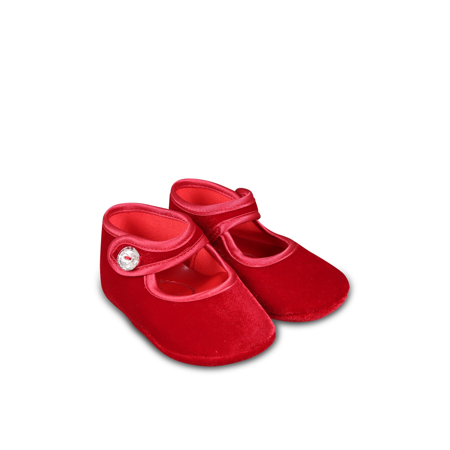Monnalisa Red Ballet Flats For Baby Girl In Red