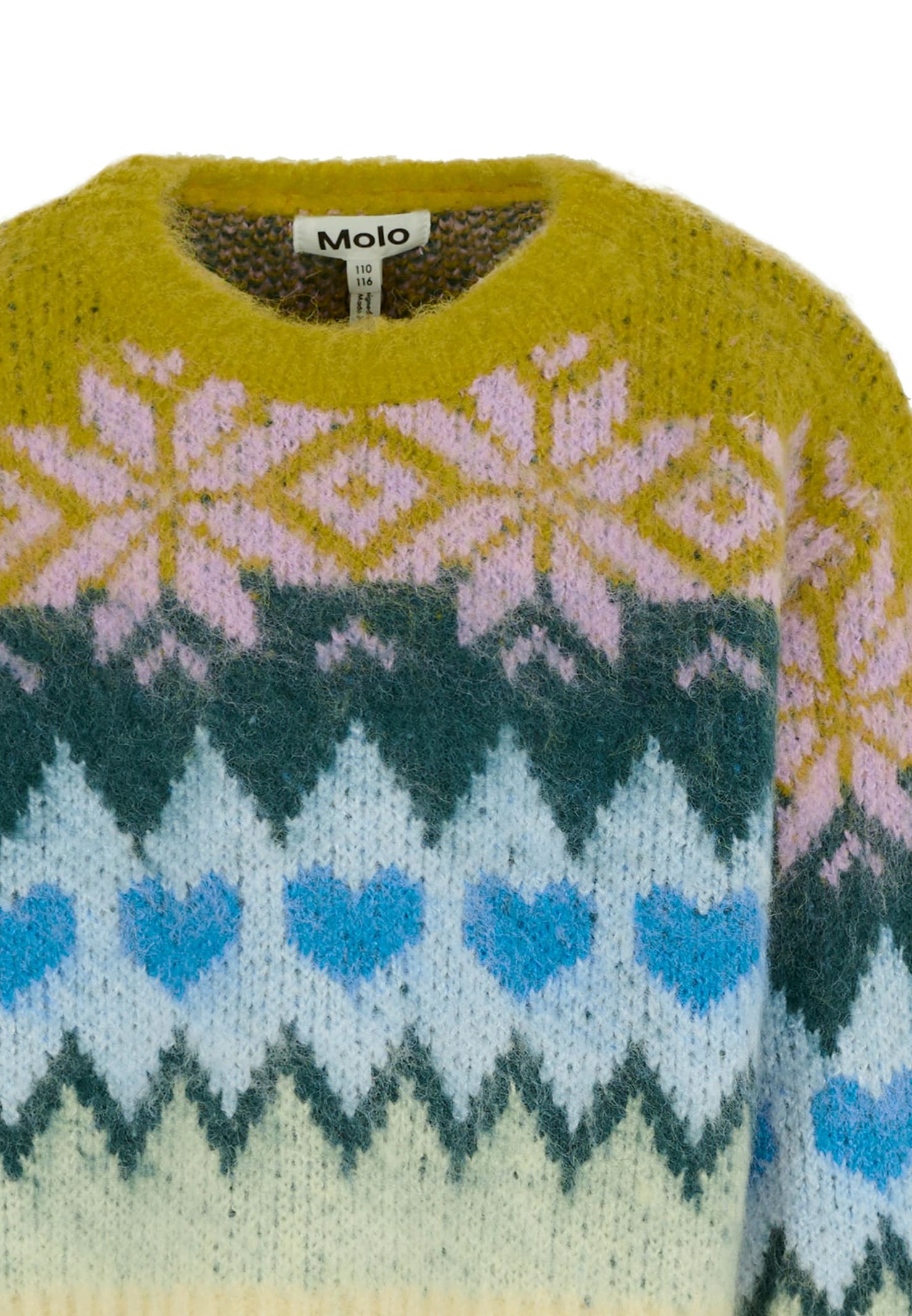 Molo Multicolor Sweater For Girl With Nordic Motif In Multi