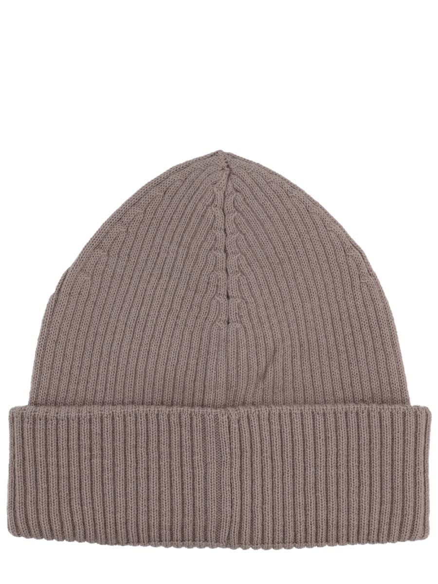 Our Legacy Ribbed Merino Wool Cap With Folded Cuff In Gray
