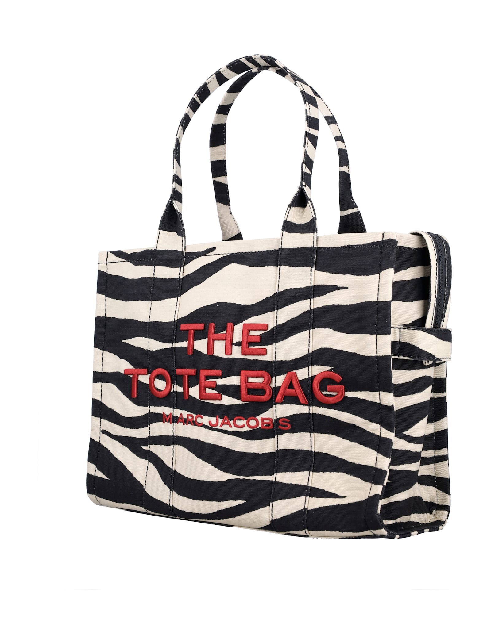 MARC JACOBS THE ZEBRA CANVAS LARGE TOTE BAG 