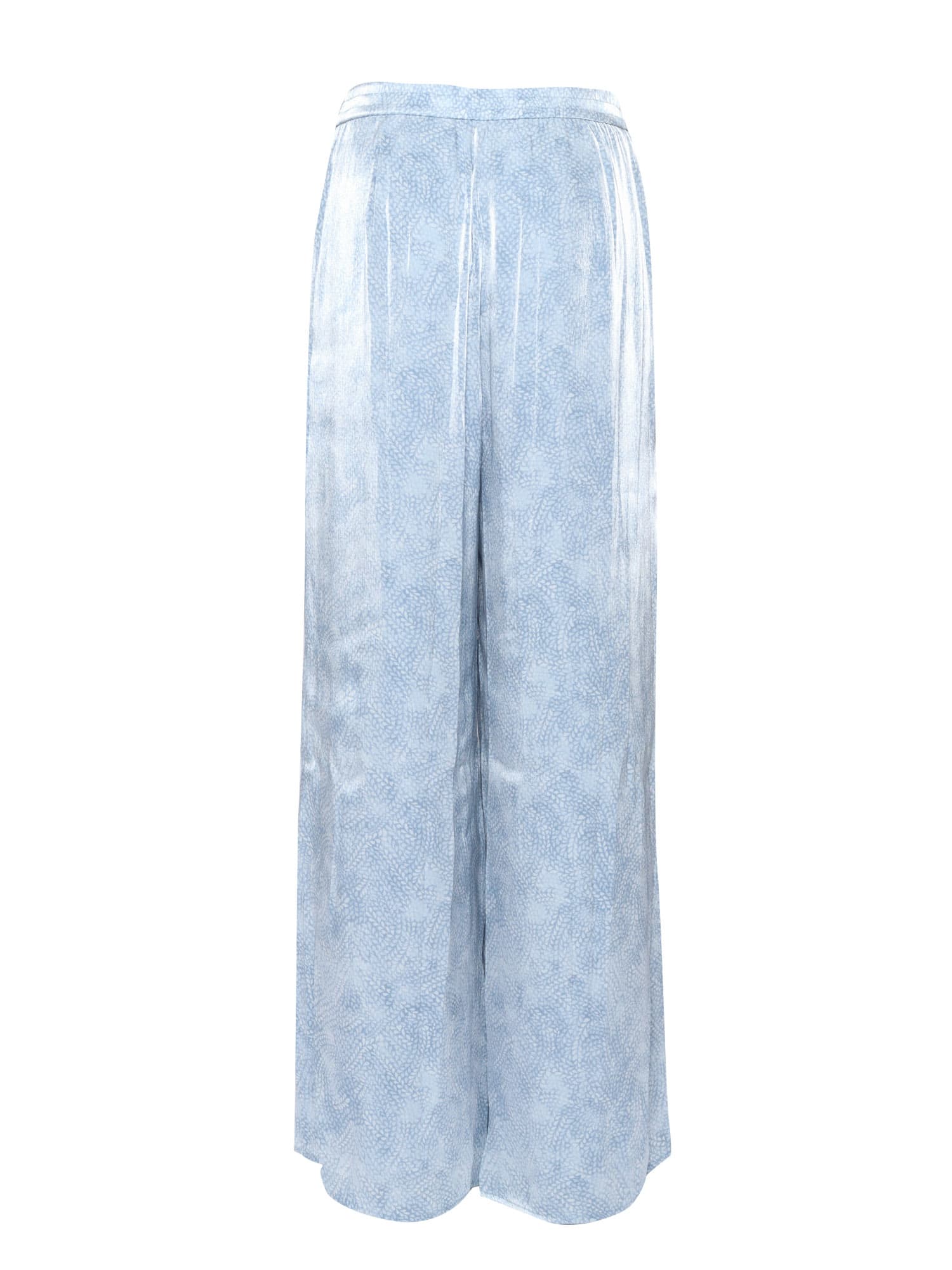 Shop Michael Kors Petal Wide Leg Trousers In Light Blue