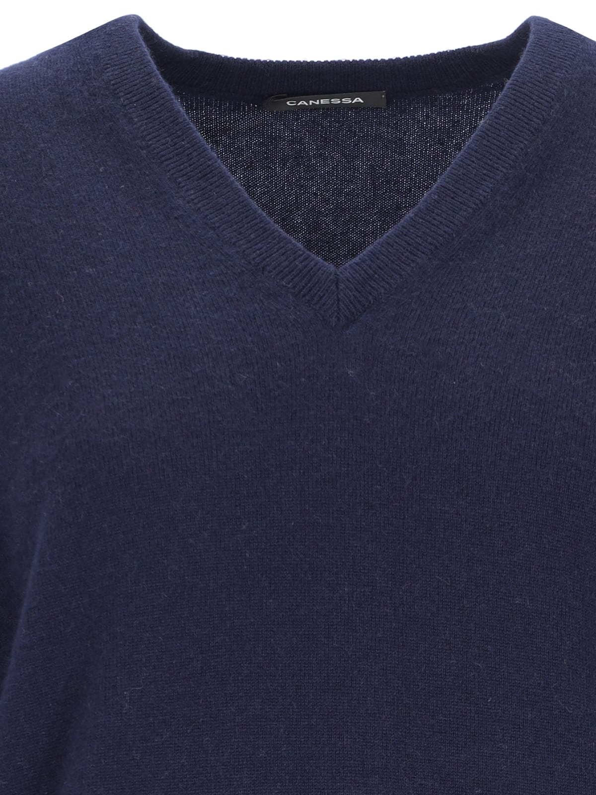 Canessa V-neck Sweater In Blue Cashmere Navy In Blue