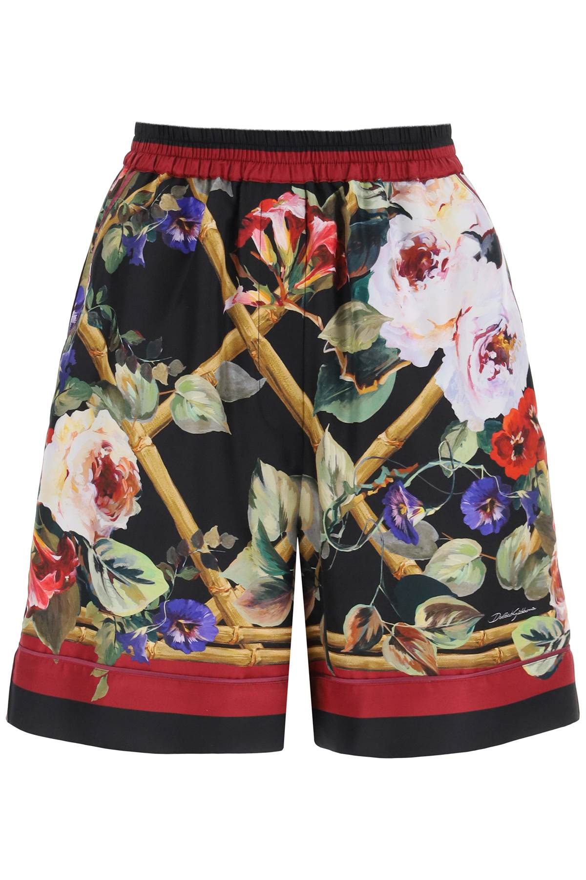 Shop Dolce & Gabbana Rose Garden Pajama Shorts In Roseto Con Greca