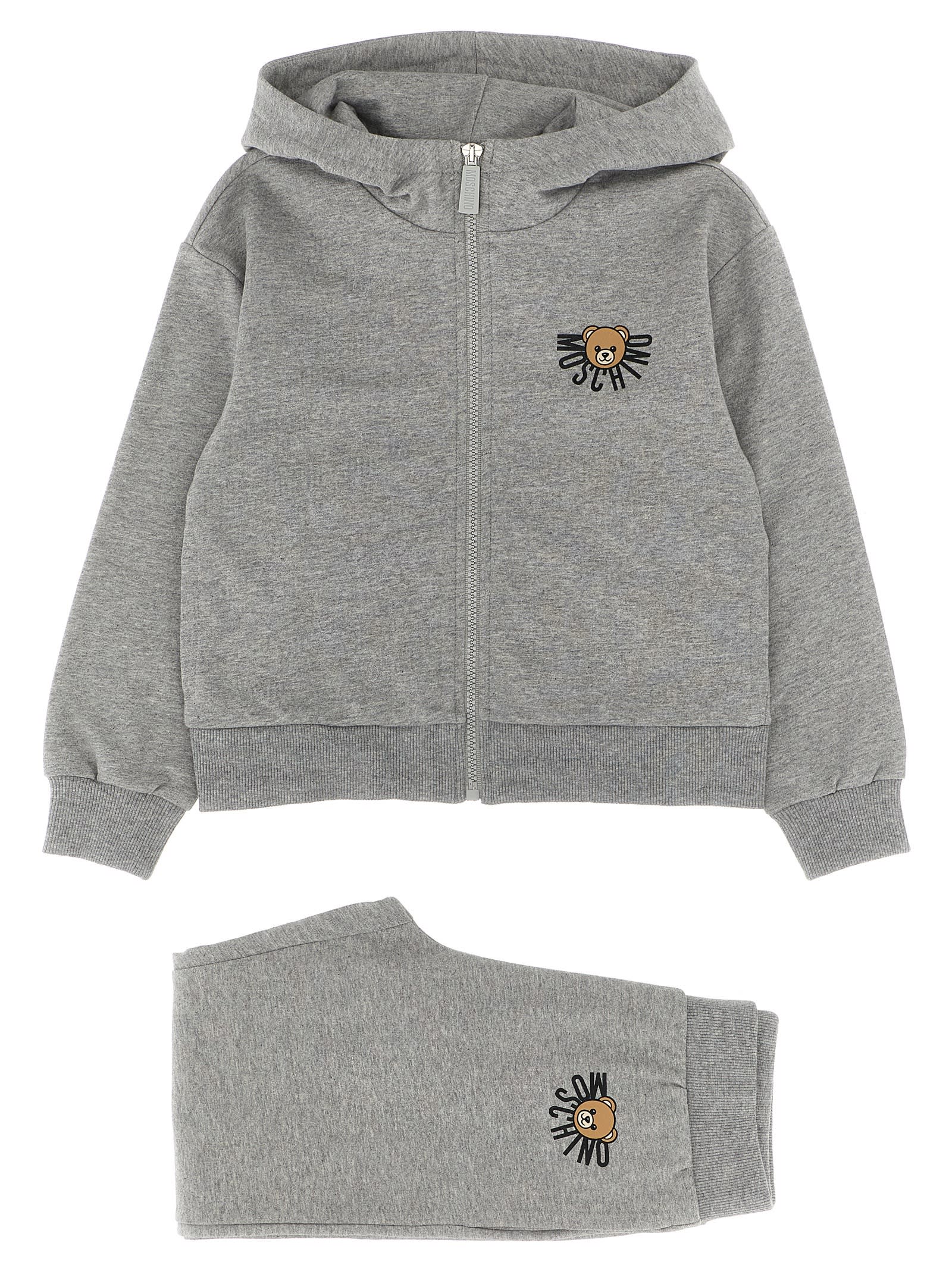 Moschino Teddy Bear Sweatshirt + Joggers Set In Gray