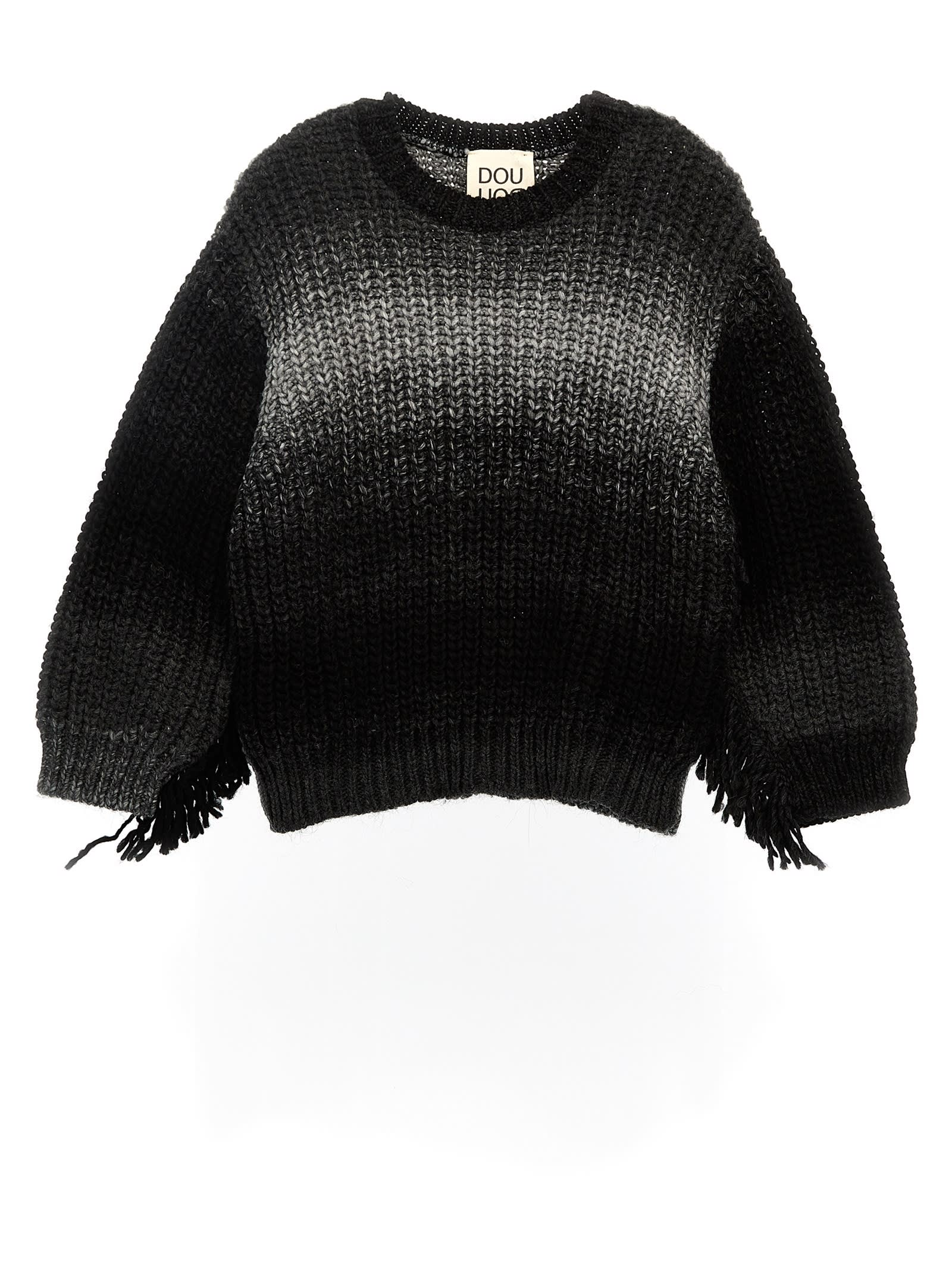 Douuod Kids' Fringed Sweater In Black