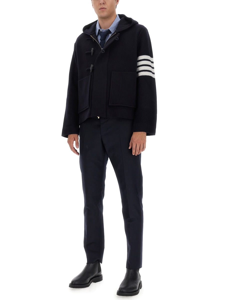 Shop Thom Browne Wool Jacket In Blue