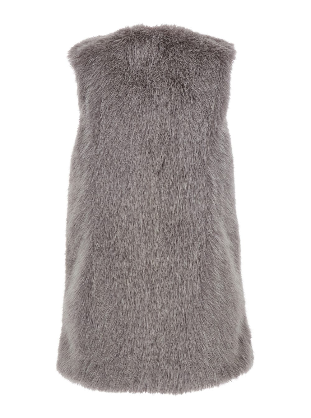 Herno Grey Sleeveless Vest With Concealed Closure On The Front In Ecofur Woman In Gray
