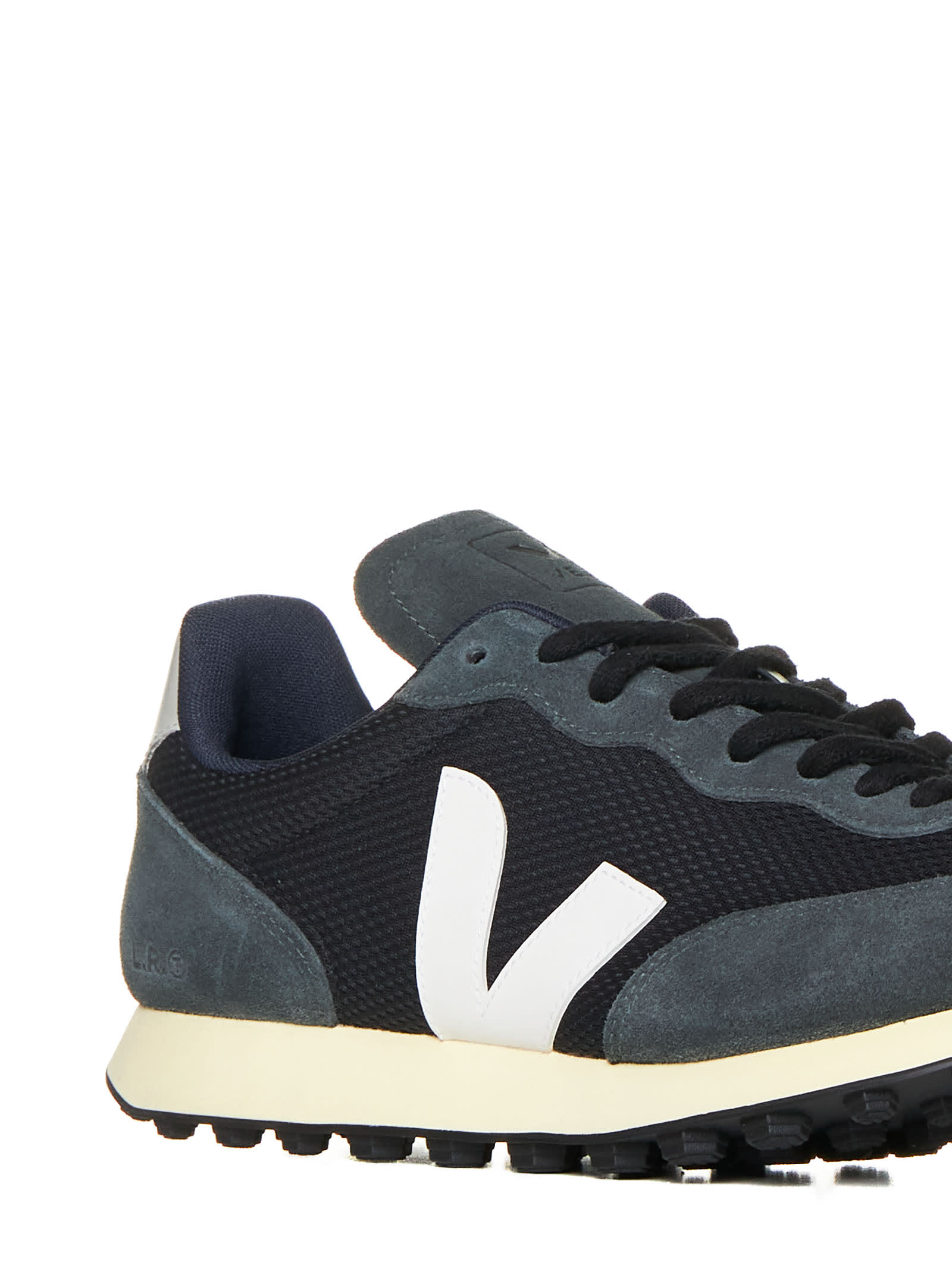 Shop Veja Sneakers In Black_white_oxford-grey