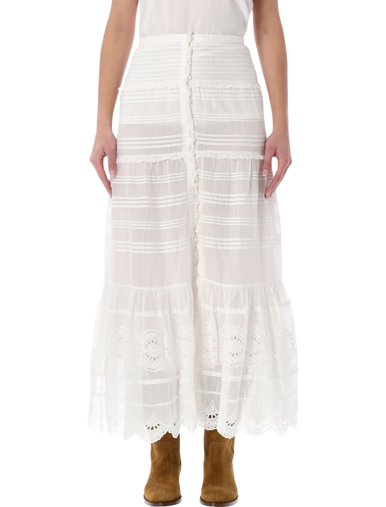 Isabel Marant Étoile Pauline Long Skirt In White