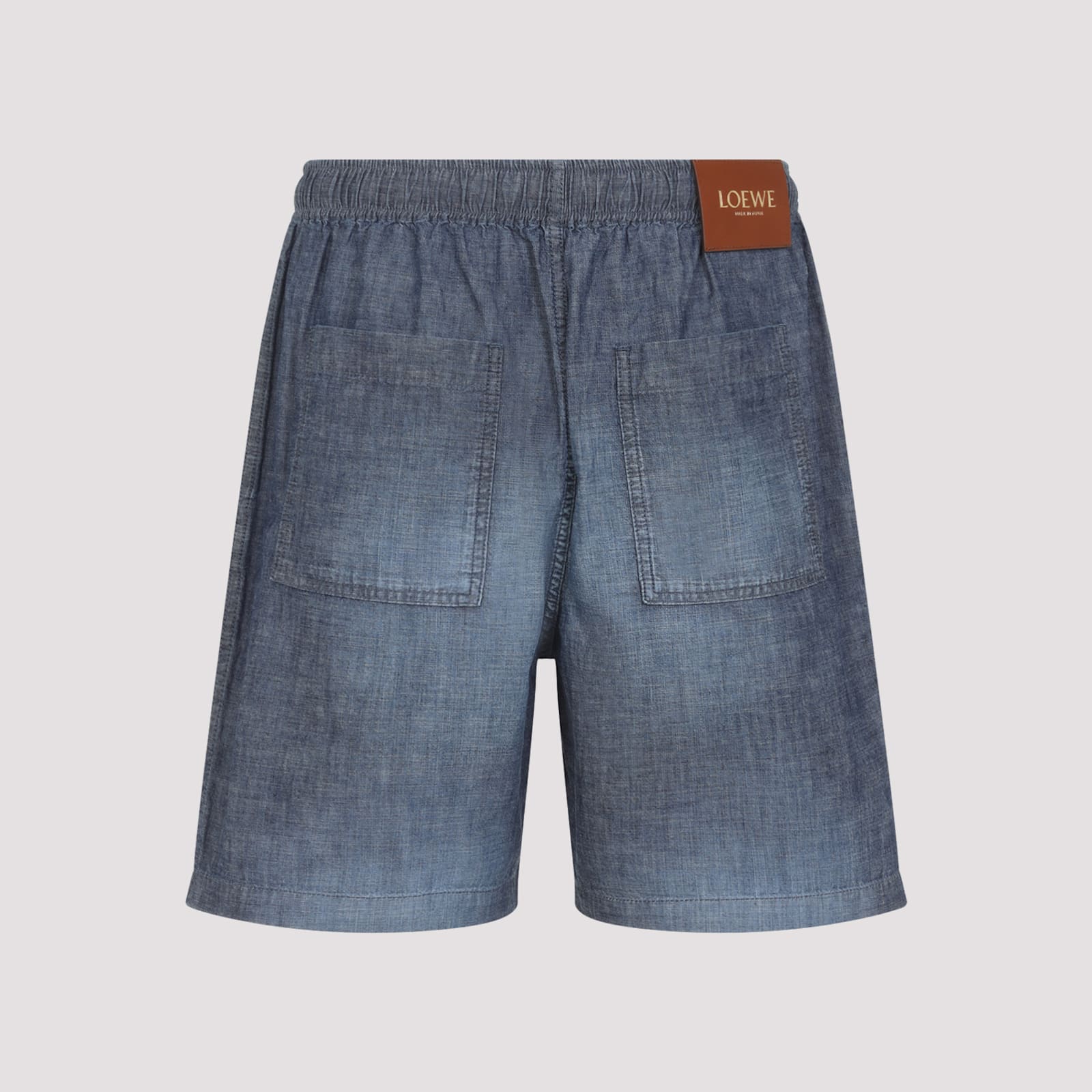 Loewe Bermuda Shorts With Back Pockets And Elastic Waistband In Blue