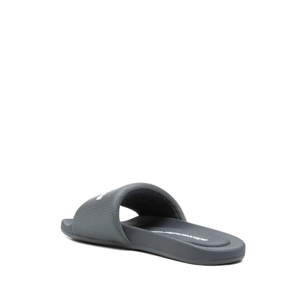 Alexander Wang Women Logo Slide Sandals In Black