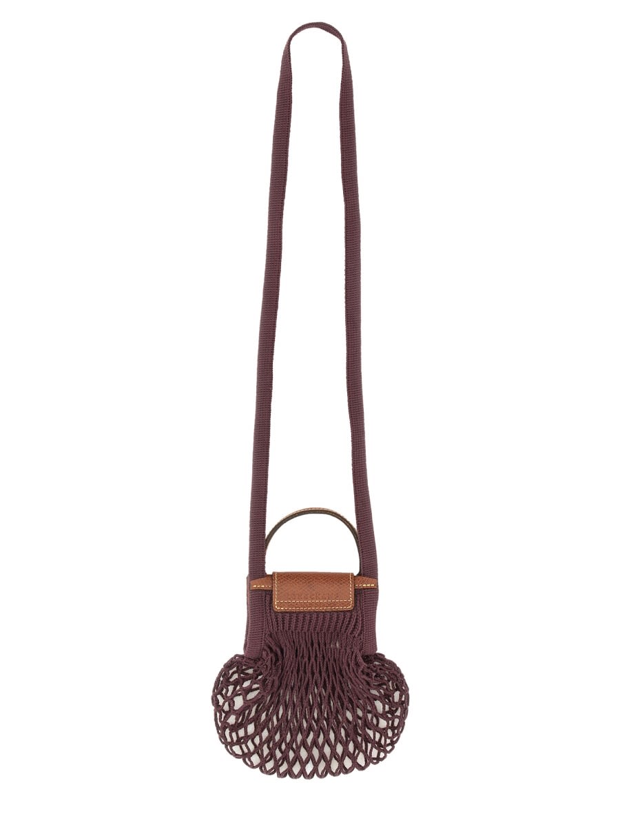 Shop Longchamp Le Pliage Filet Mini Bag In Beige